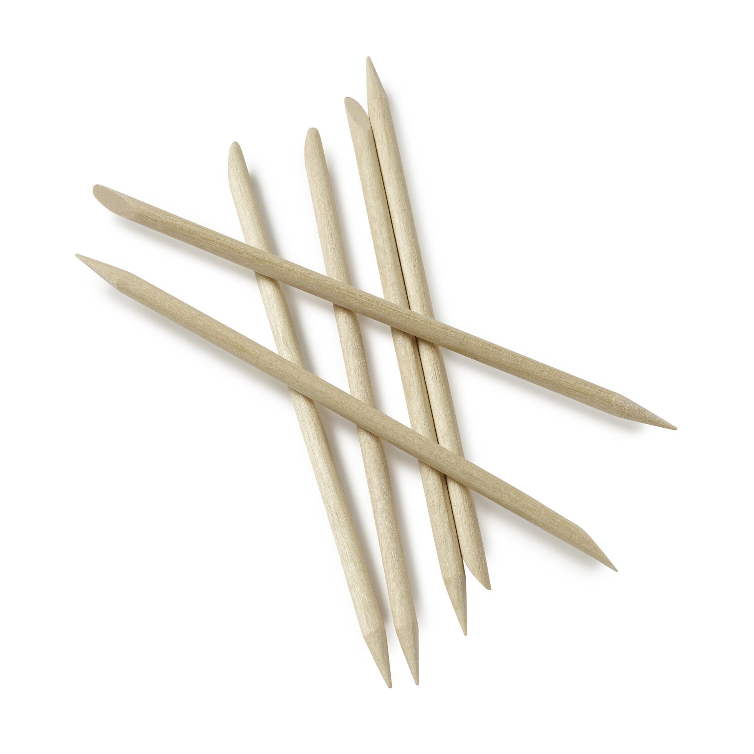 Manicare Wooden Cuticle Sticks - Pack of 6 for Manicure and Nail Art