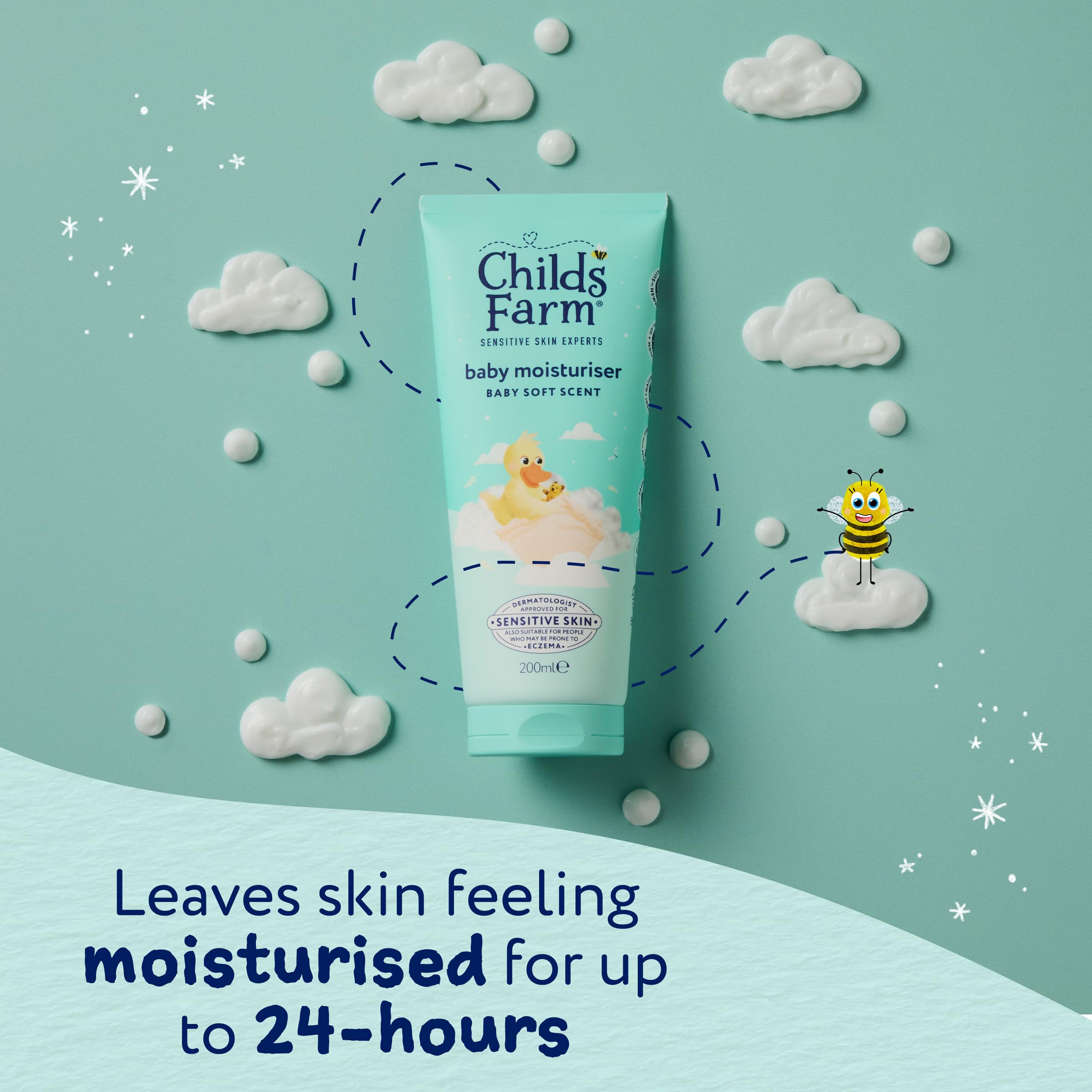 Childs Farm Baby Feuchtigkeitscreme, Babyweicher Duft | Feuchtigkeitsspendend &amp; Hydratisierend | 5