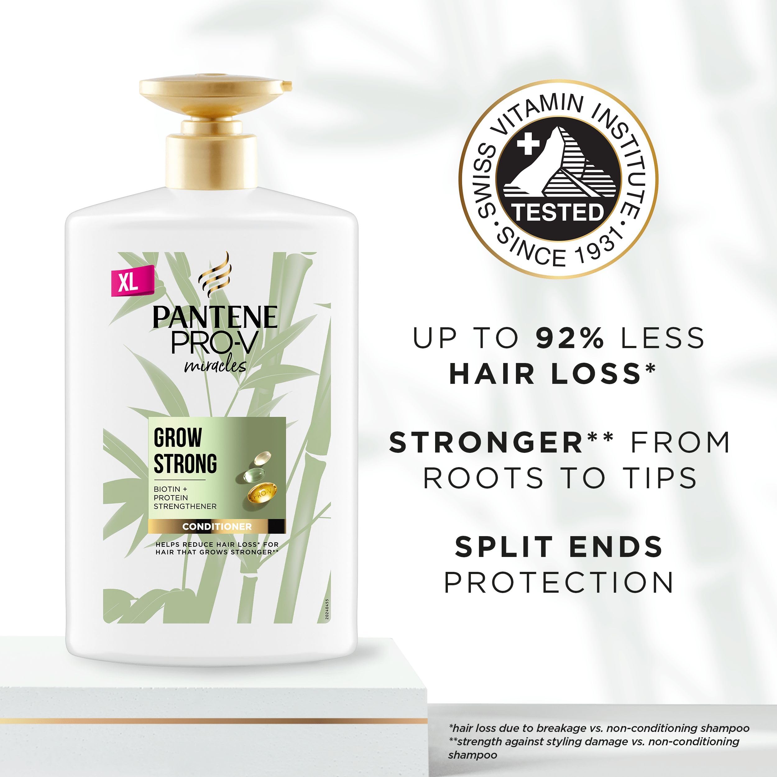 Pantene Biotin & Bamboo Conditioner for Dry Damaged Hair | Reduces Breakage 4