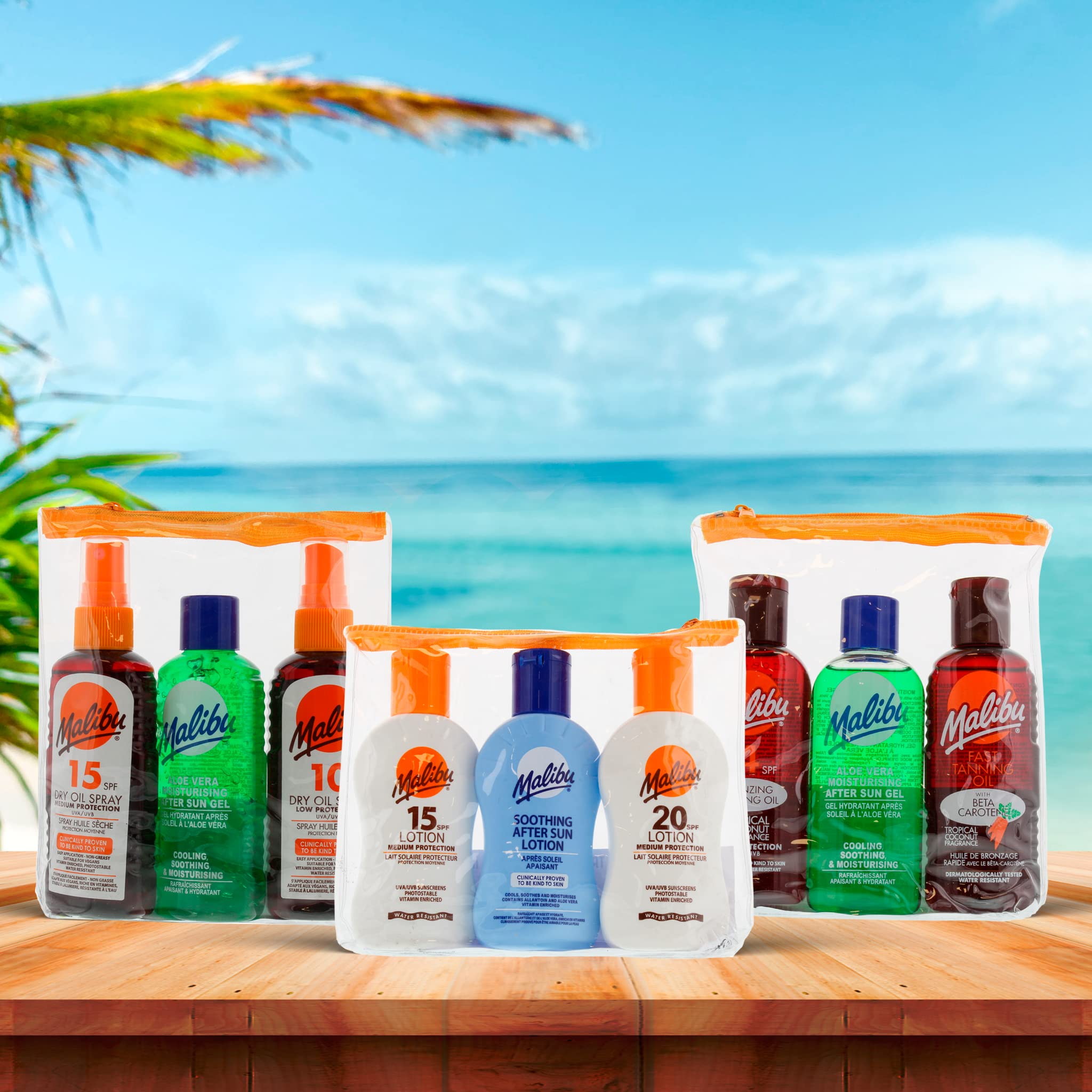 Malibu Sun Travel Tanning Essentials with Medium Protection SPF 8 & 15 Dry Oil Spray 4