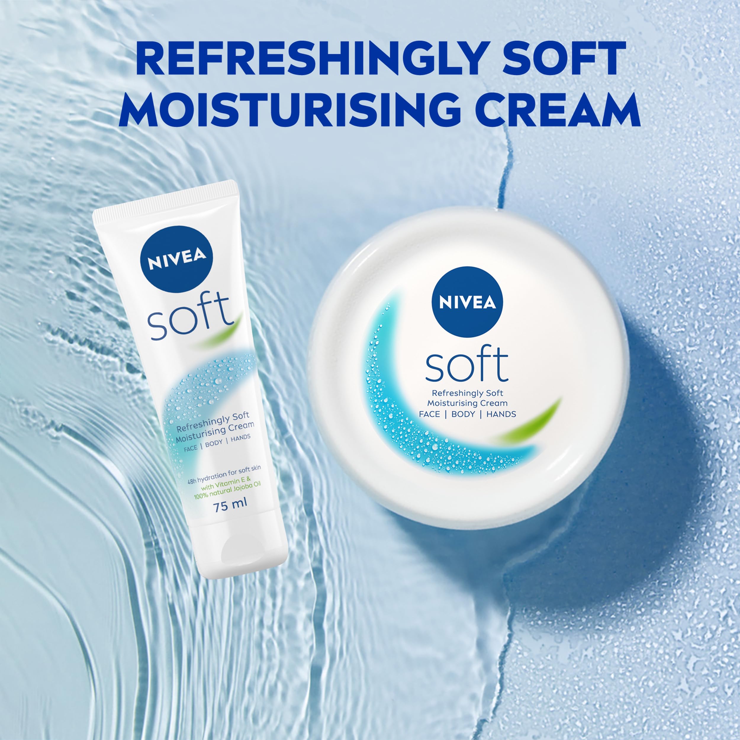 NIVEA Soft Moisturising Cream 300ml with Vitamin E & Jojoba Oil, 48H Vegan Formula 7