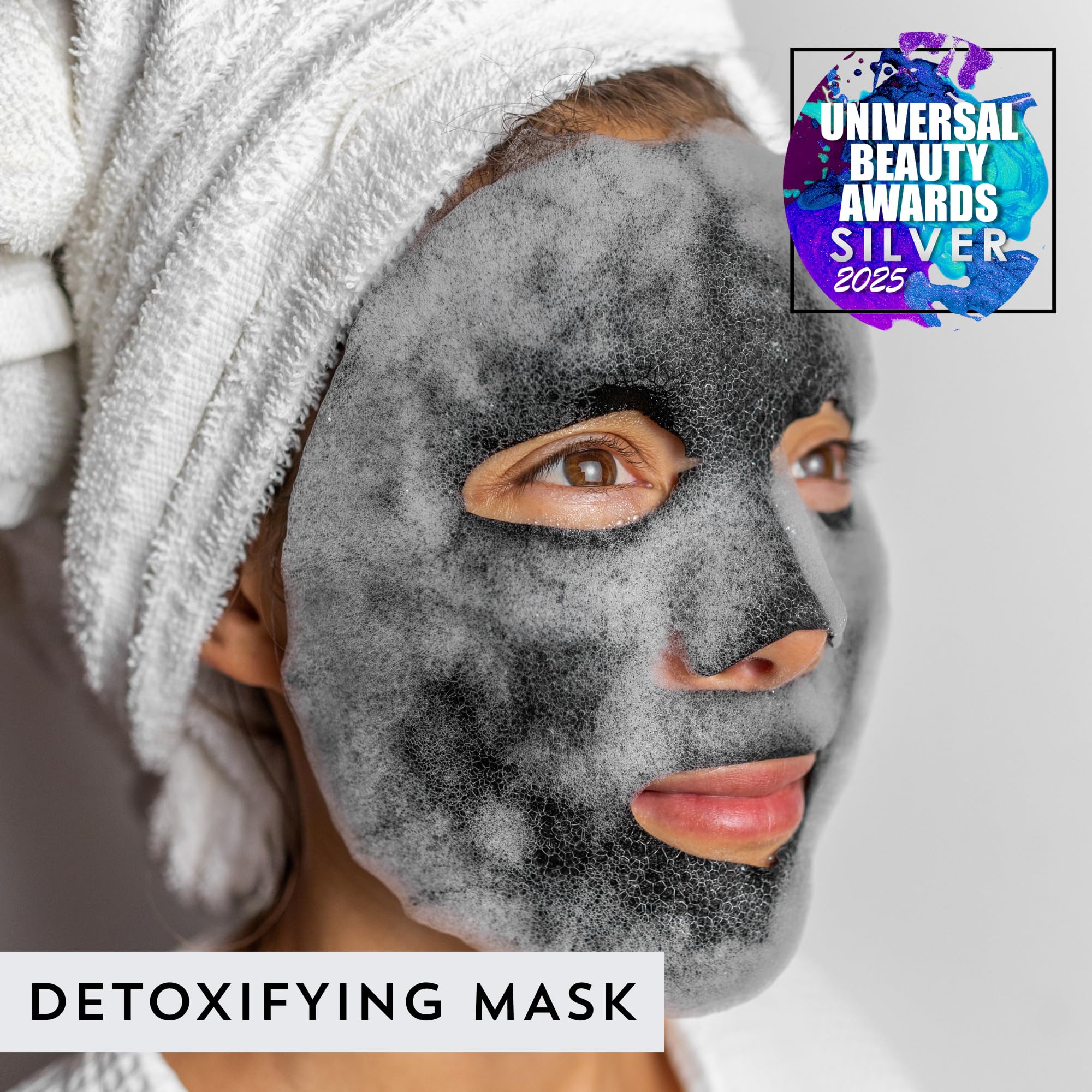 MASKOLOGY Detoxifying Professional Sheet Bubble Mask with Activated Charcoal - Pack of 1 3