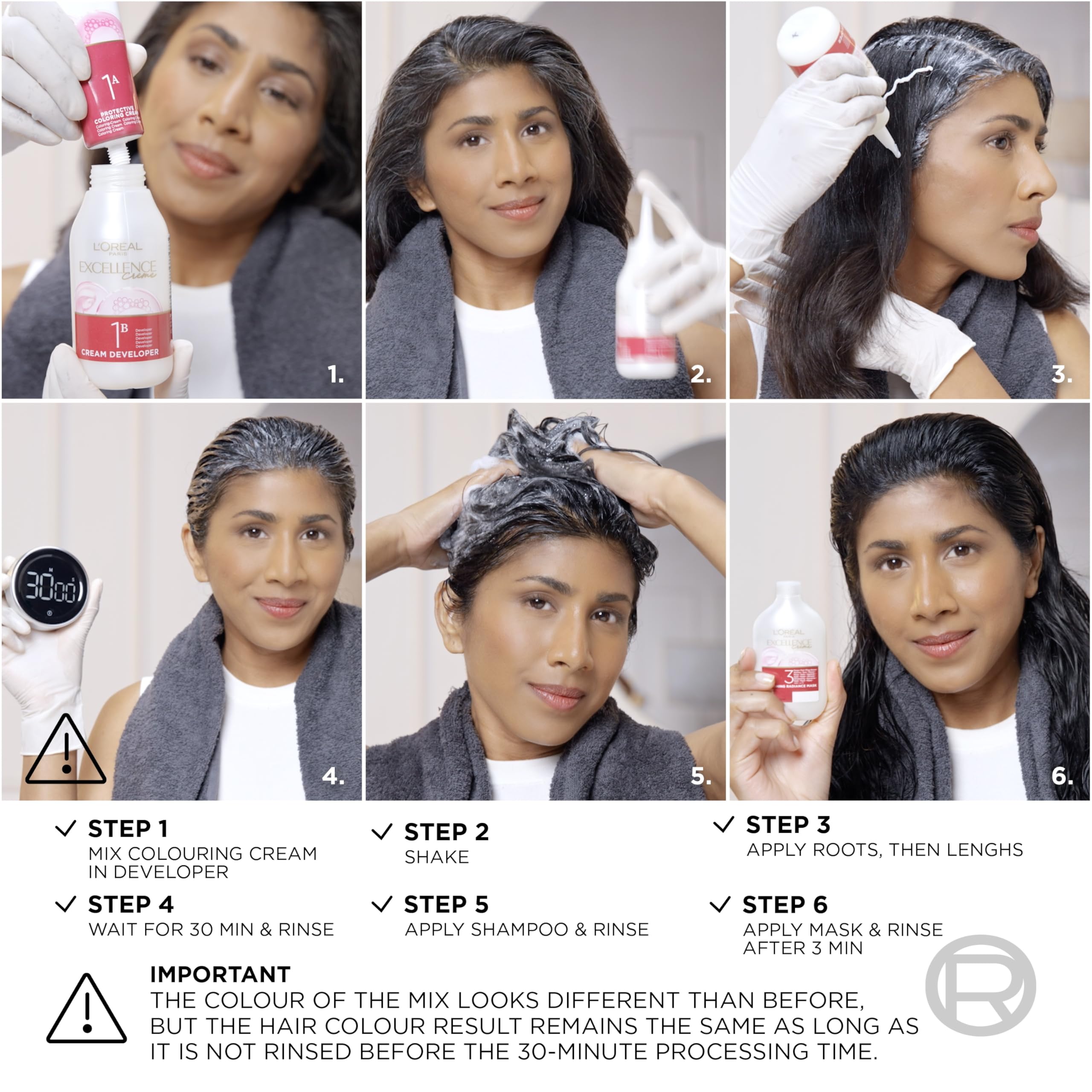 L'Oréal Paris Excellence Crème Permanent Hair Dye 5.5 Natural Mahogany Brown - 100% Grey Coverage 8