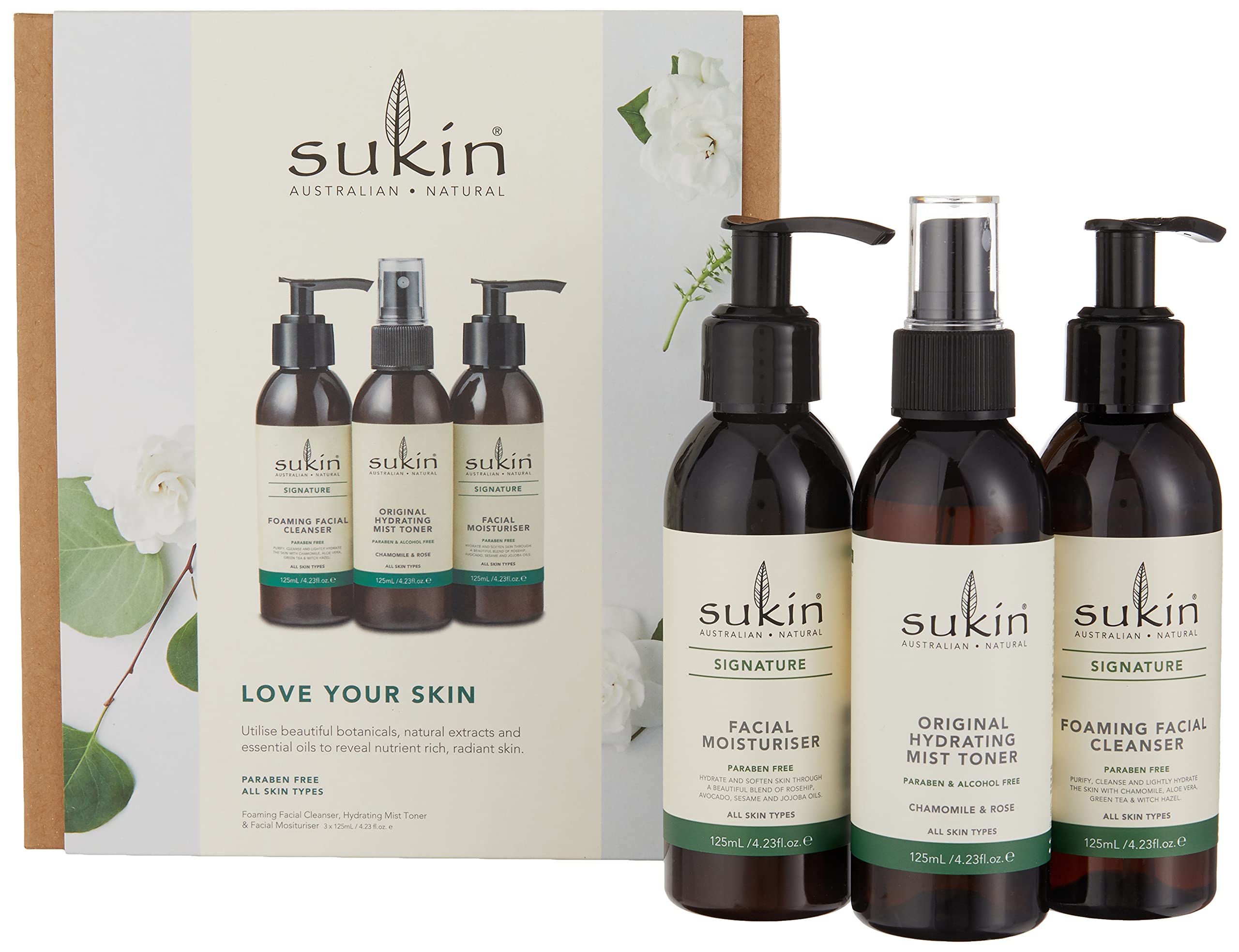 Sukin Love Your Skin Signature Gift Pack with Cleanser, Toner, and Moisturiser