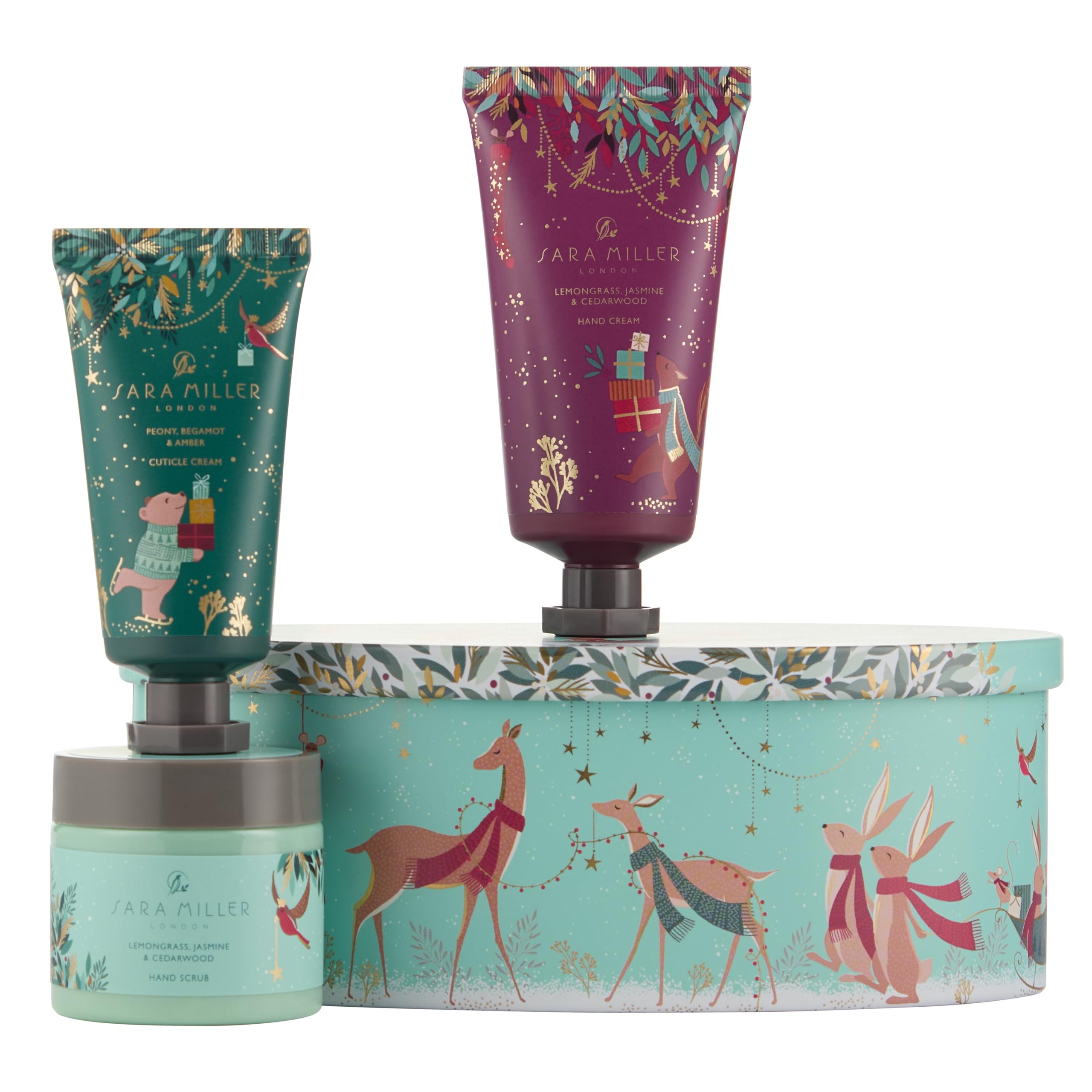 Sara Miller London Woodland Tales Hand, Cuticle Cream & Scrub Gift Set in Keepsake Tin 3