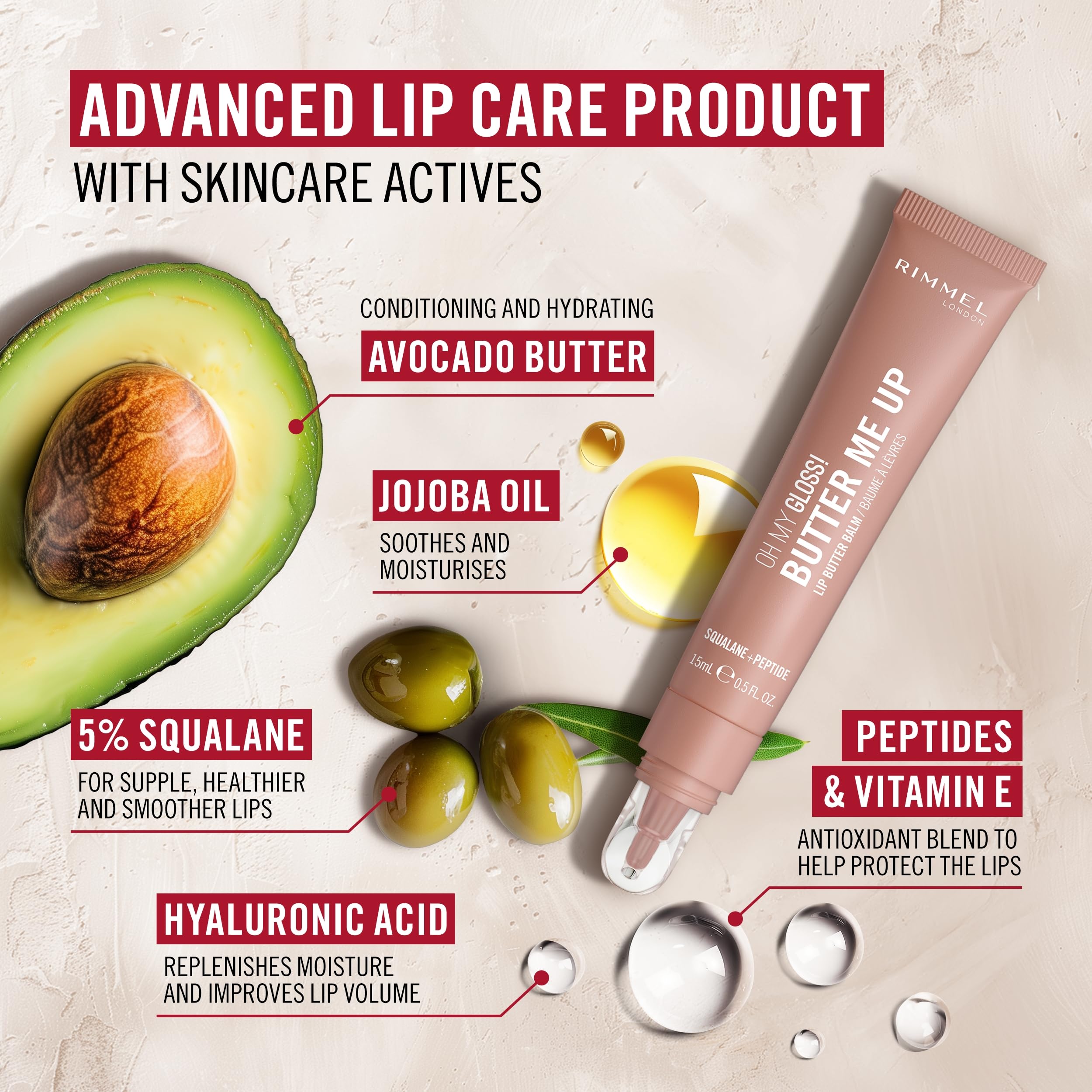 Rimmel Oh My Gloss! Butter Me Up 004 Red Velvet Moisturising Lip Butter Balm, Vegan 5