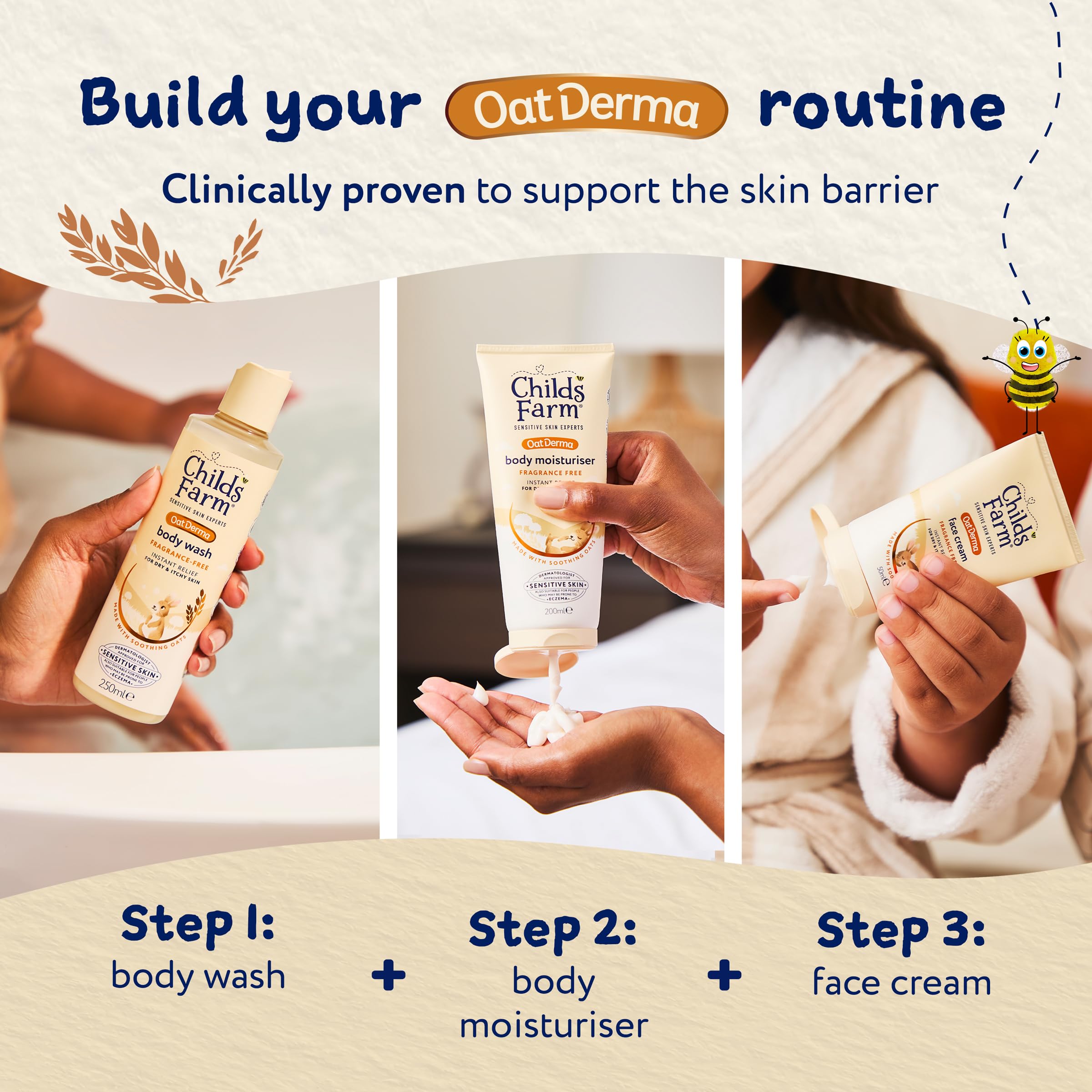 Childs Farm OatDerma Gesichtscreme Feuchtigkeitscreme, parfümfrei, feuchtigkeitsspendend, Sens 6