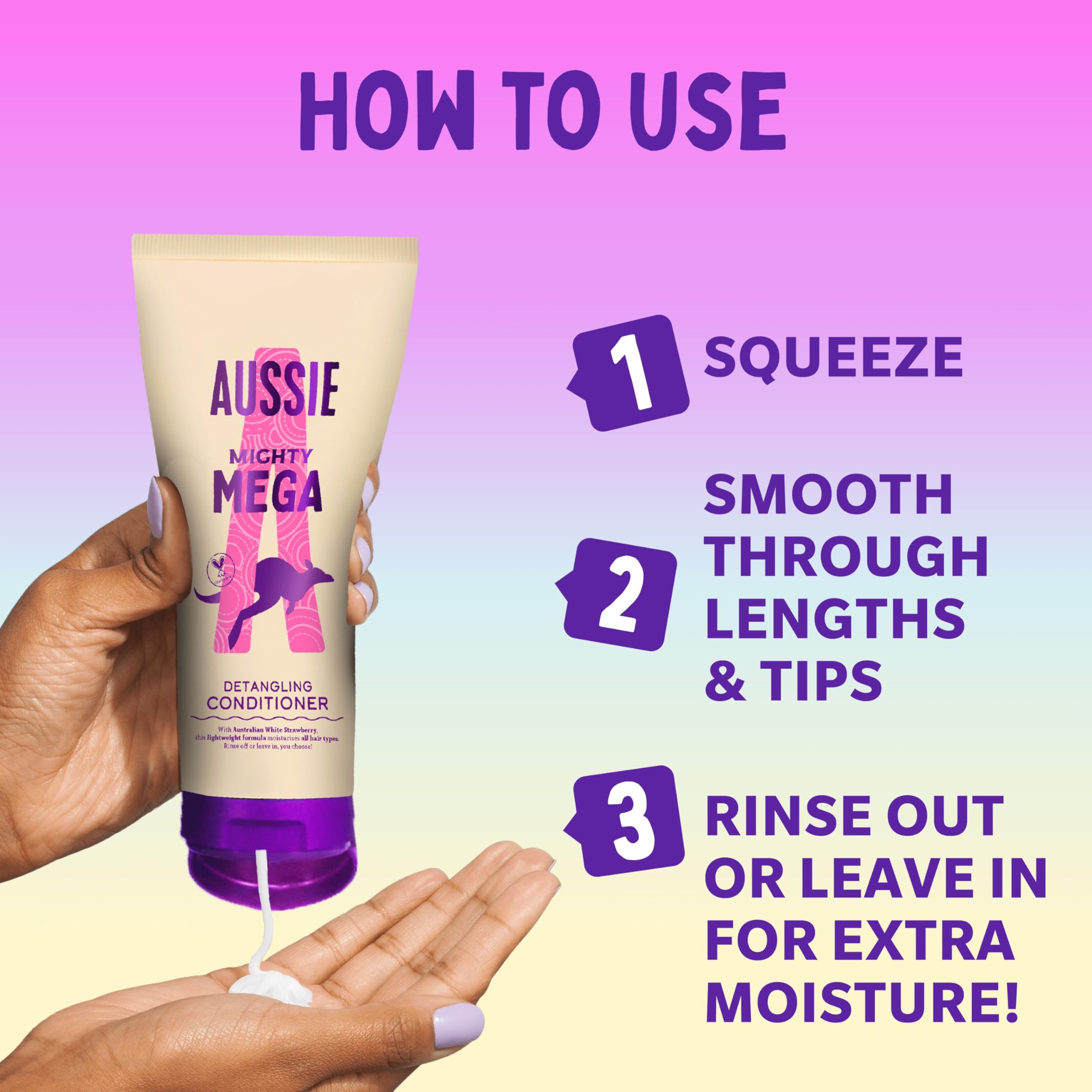 Aussie Mega Conditioner with Australian White Strawberry for All Hair Types 200ml 7