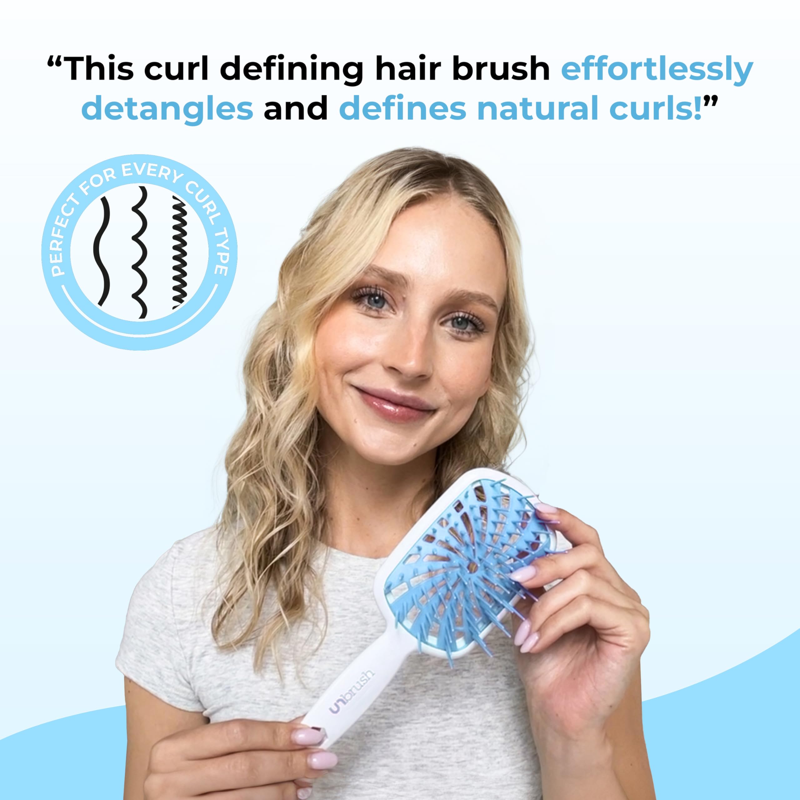 FHI Heat UNbrush Plus Detangling Brush for Curly, Fine, and Fragile Hair with 84 UltraFlex Bristles
