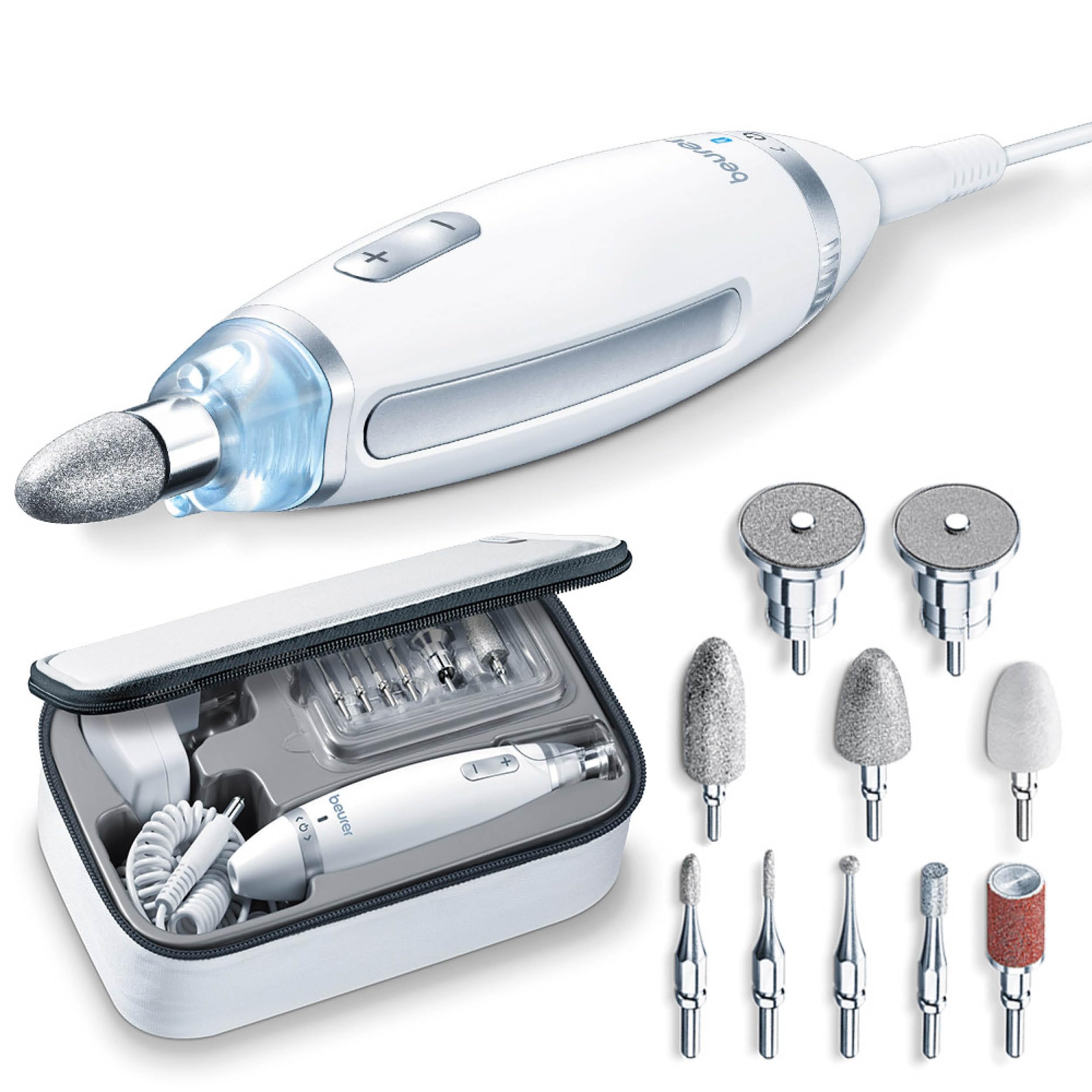 Beurer MP 62 Electric Manicure/Pedicure Set with 10 Tips and LED Light