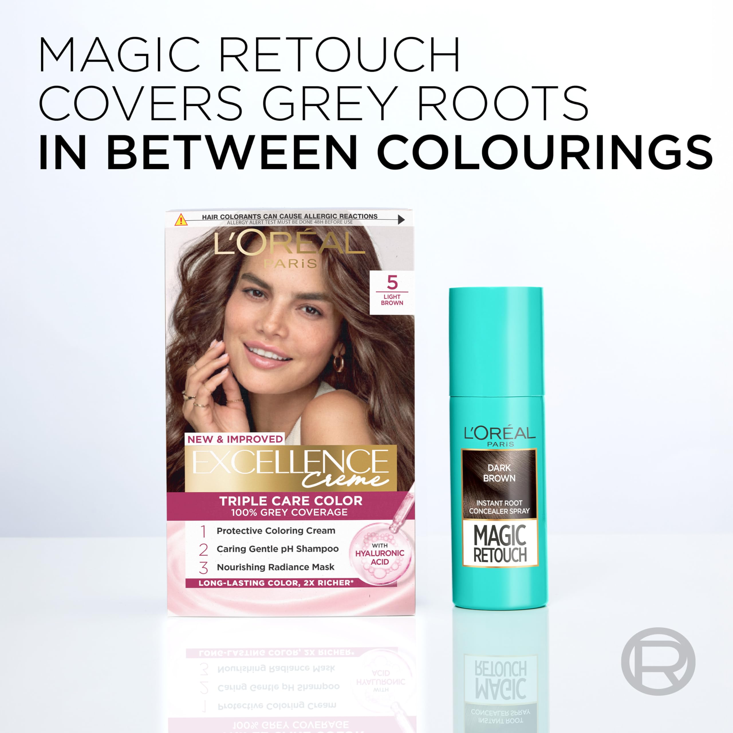 L'Oréal Magic Retouch Instant Root Concealer Spray, Black, 75 ml - Quick Grey Coverage 7