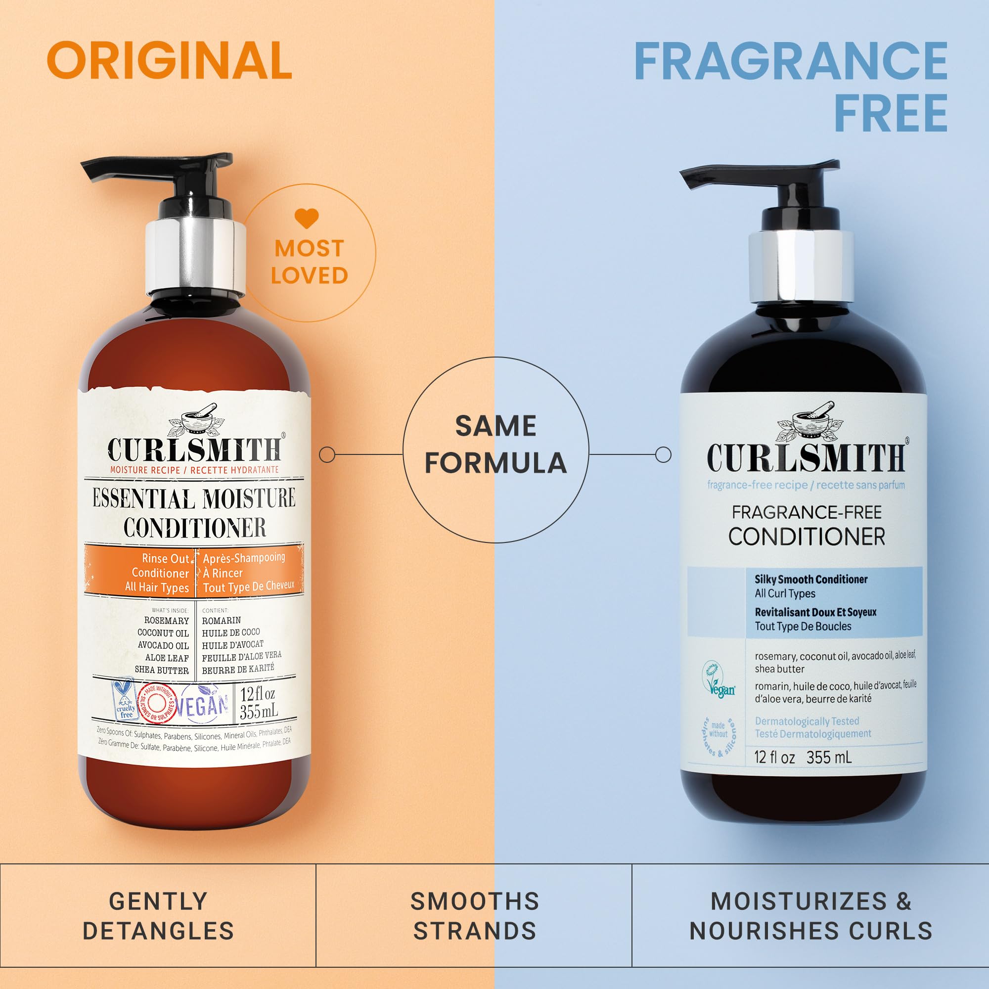 CURLSMITH Fragrance-Free Conditioner for Curly & Wavy Hair – Moisturising & Detangling 5