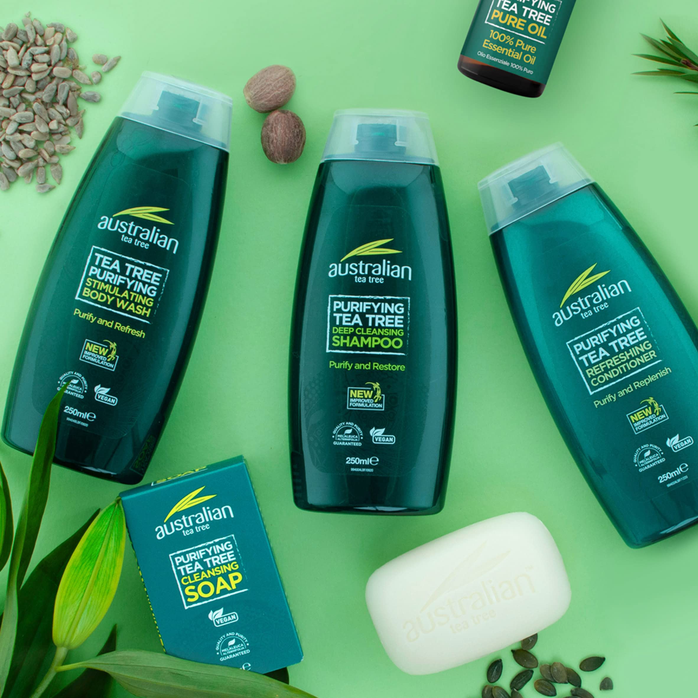 Australian Tea Tree Deep Cleansing Skin Wash (Pack of 3, 250ml) with Lemongrass & Eucalyptus 5