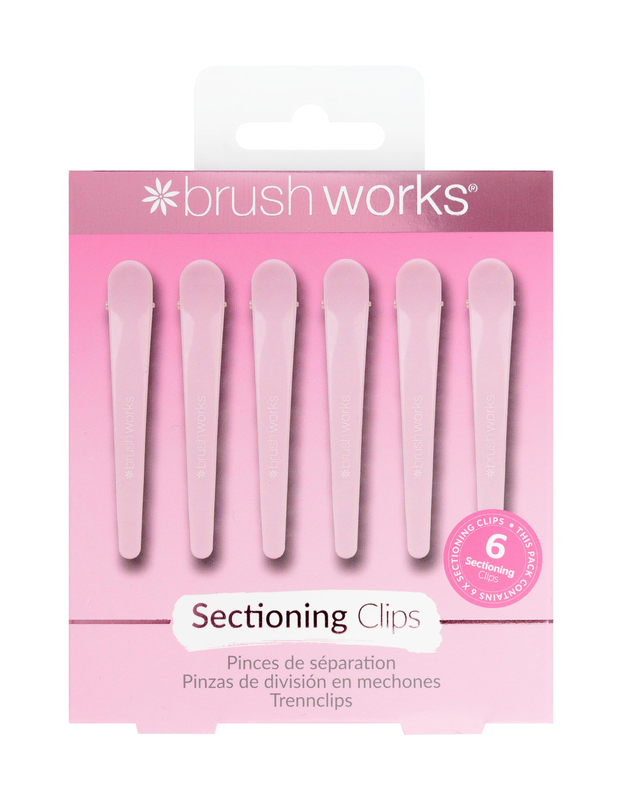 Brushworks Pack of 6 Sectioning Clips for Easy Hair Styling and Cutting