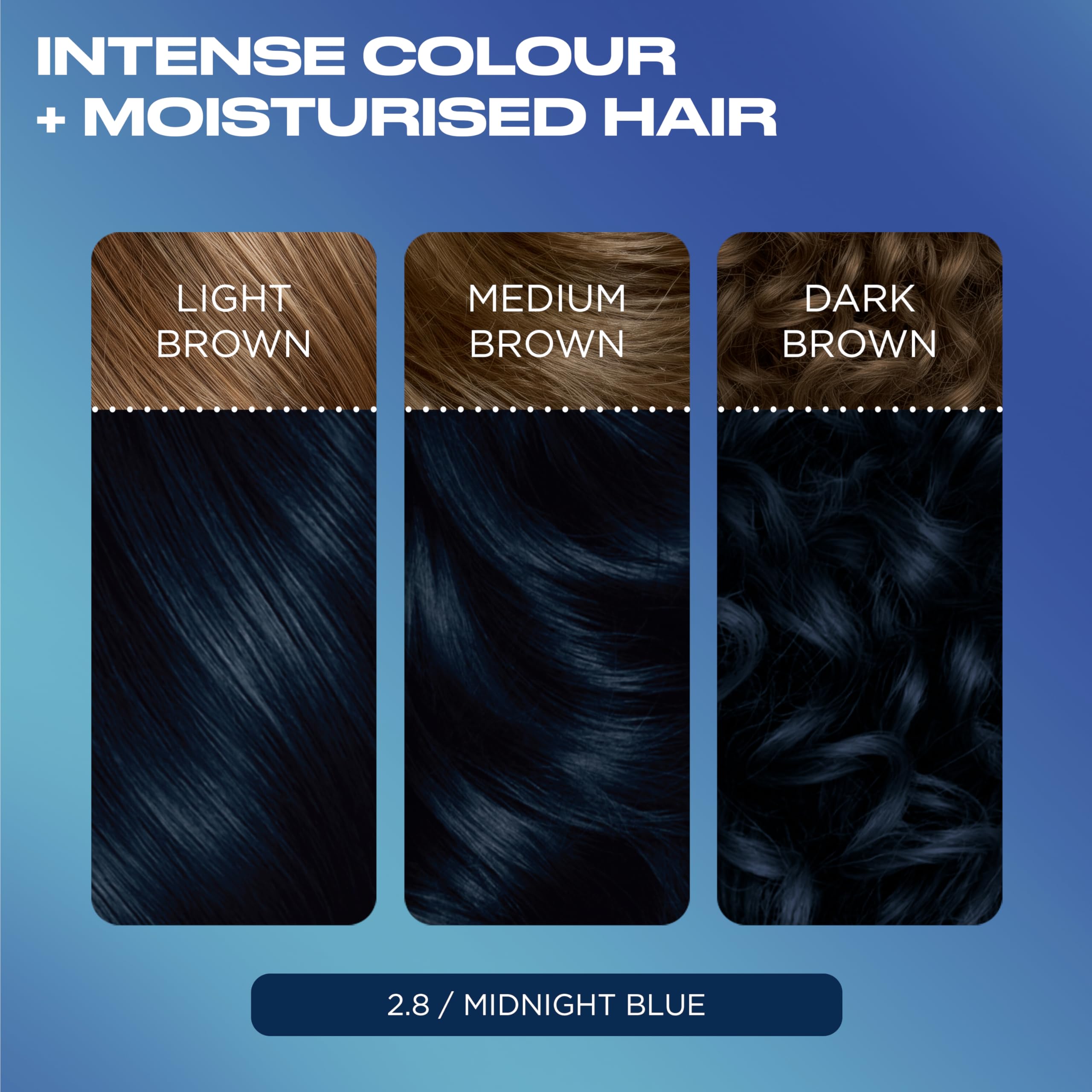 Clairol Nice N Easy Permanent Bold Hair Dye 2.8 Midnight Blue Zero Ammonia 8