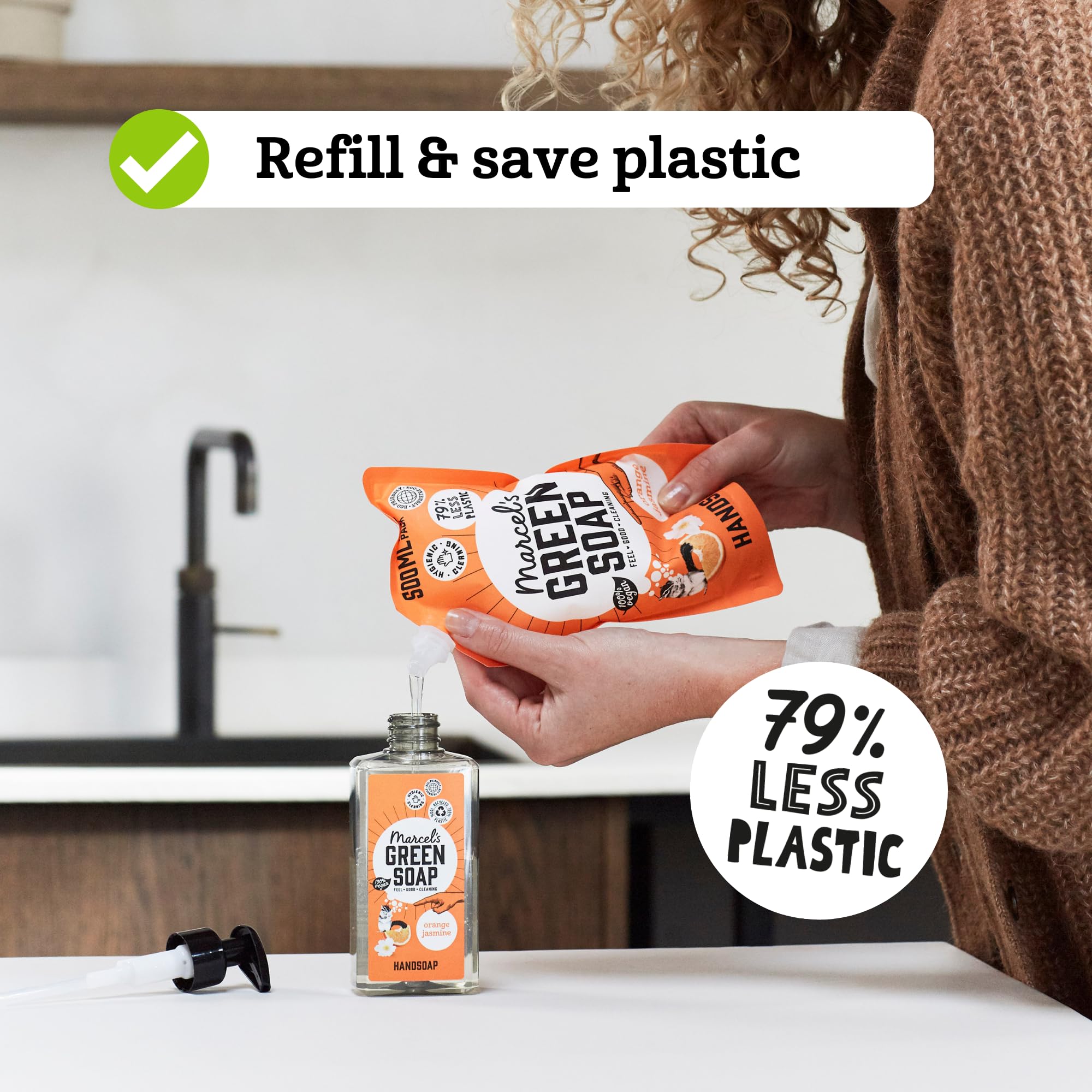 Marcel's Green Soap Hand Soap Refill - Black Pepper & Bergamot - 97% Biodegradable 5