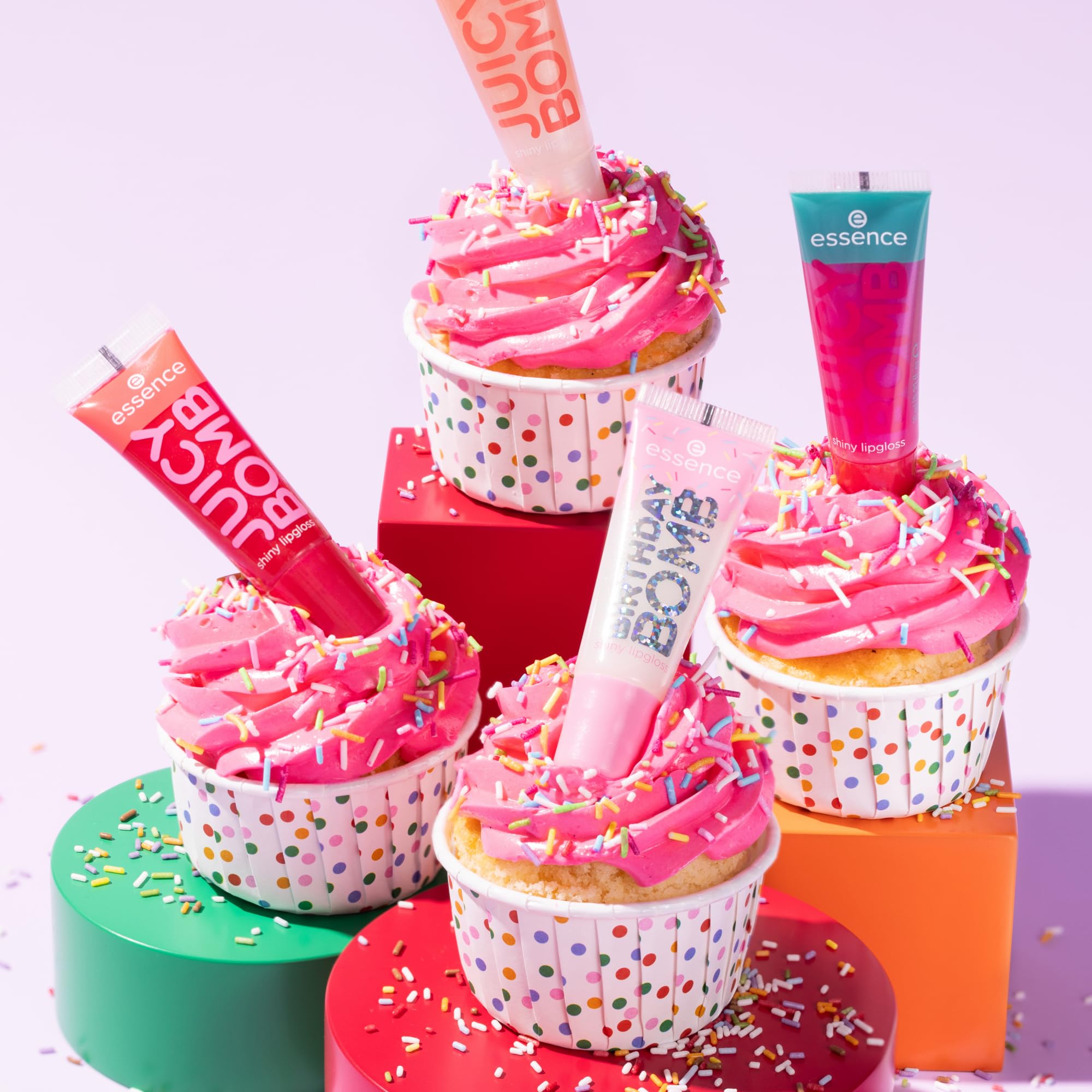 essence BIRTHDAY BOMB Shiny Lipgloss 01 Cake My Day - Natural, Dewy Finish 8