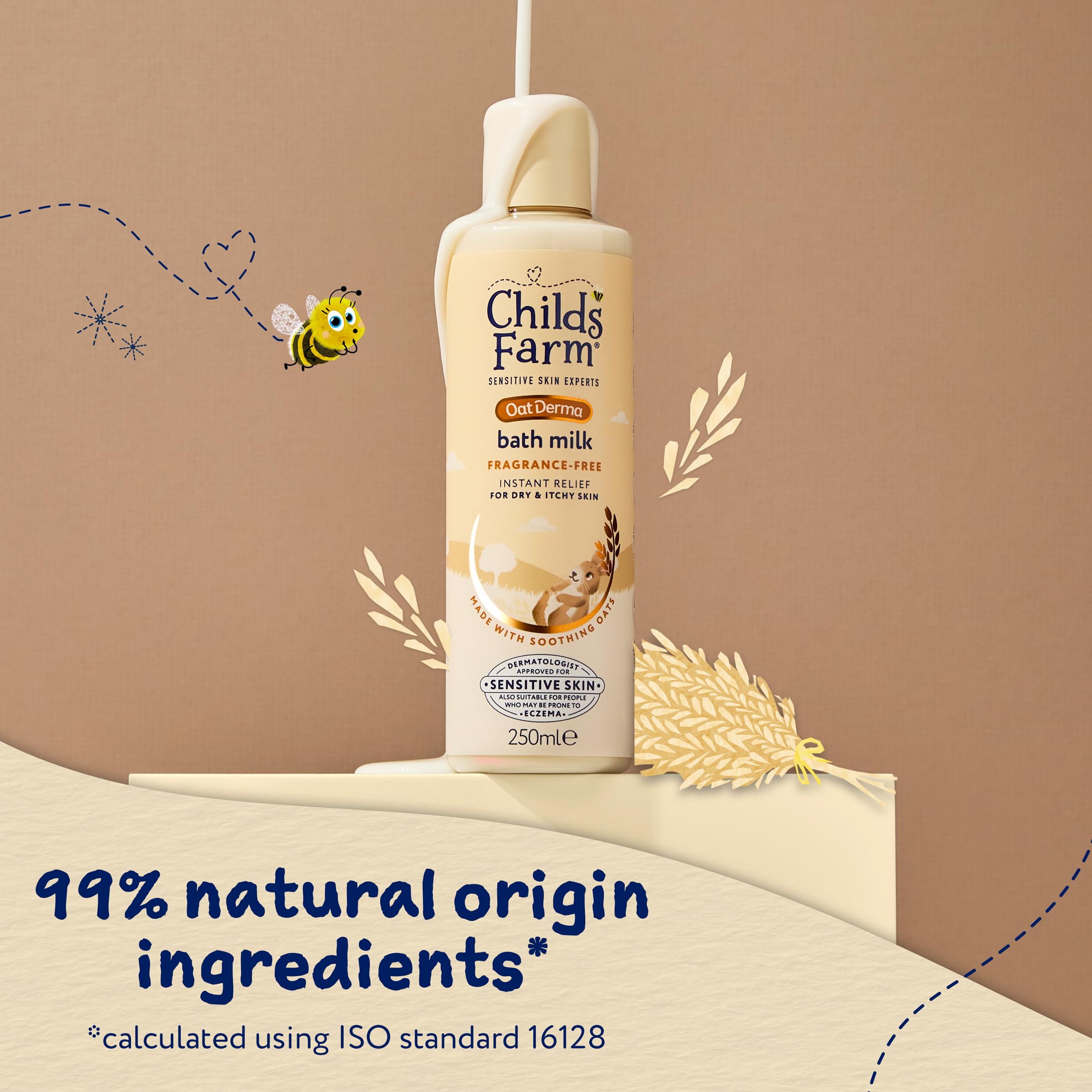 Childs Farm OatDerma Bademilch, parfümfrei, wohltuende Feuchtigkeitspflege für empfindliche Haut 4