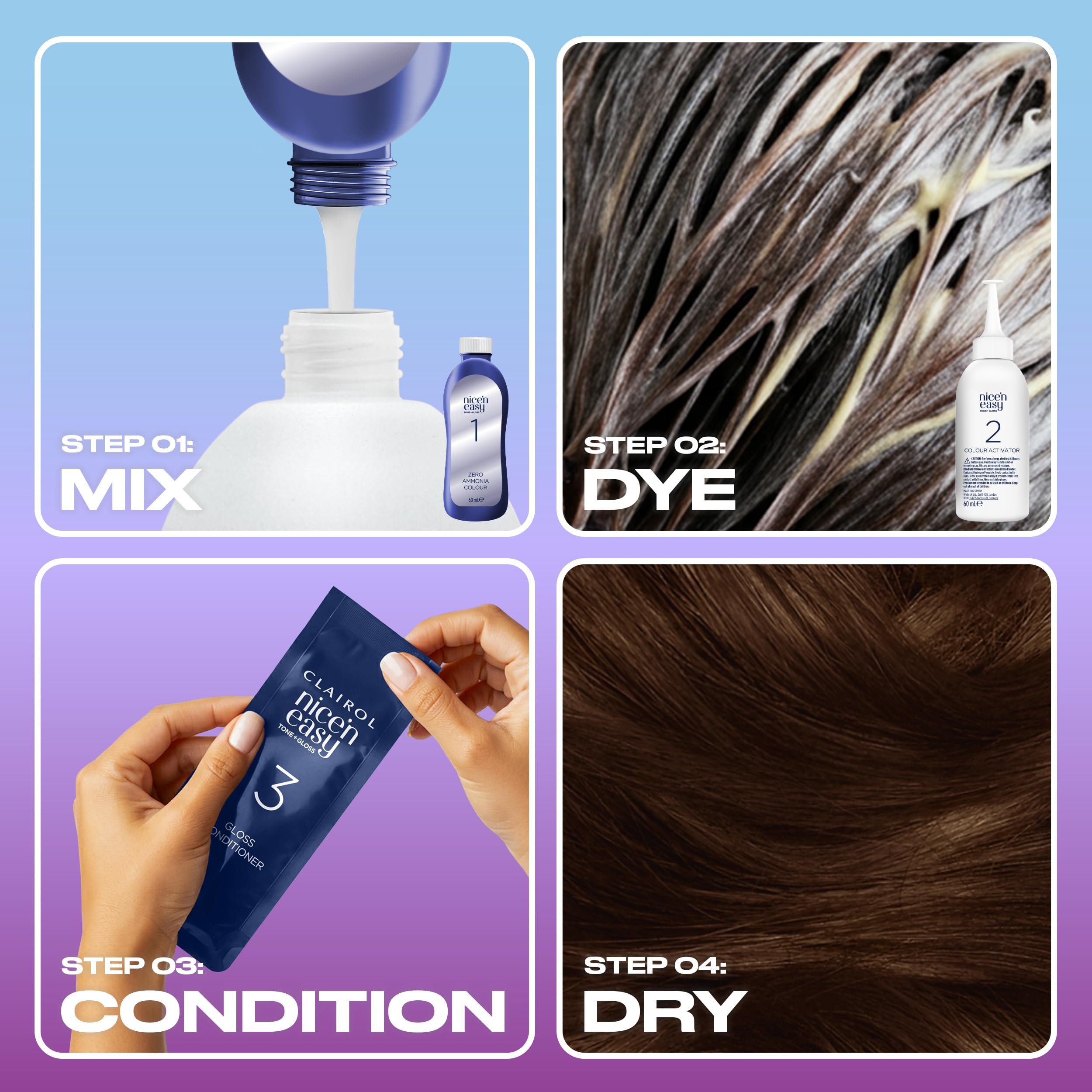 Clairol Nice'n Easy Tone+Gloss Semi-Permanente Haarfarbe - 500/765 Mittelbraun 5