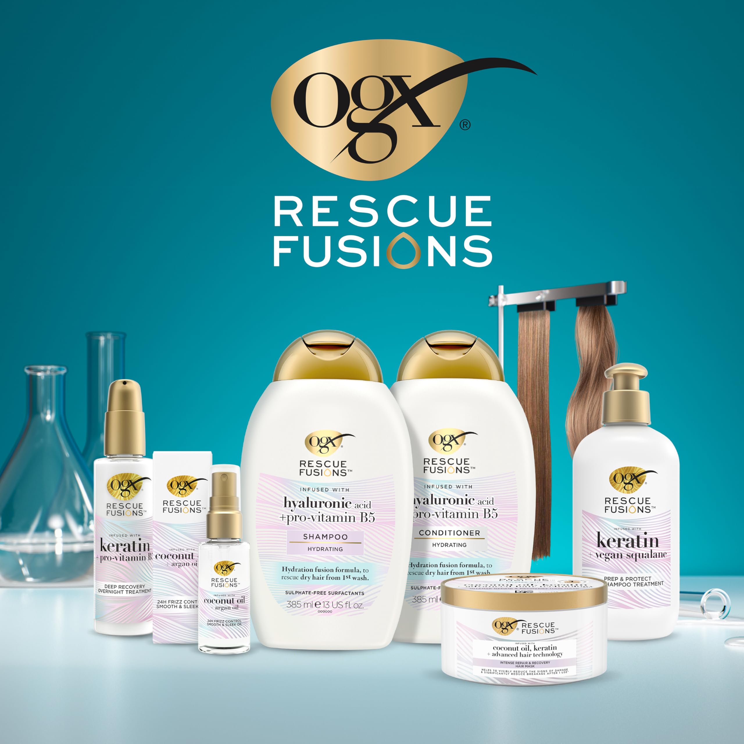 OGX Rescue Fusions Hydrating Shampoo with Hyaluronic Acid & Pro-Vitamin B5 3
