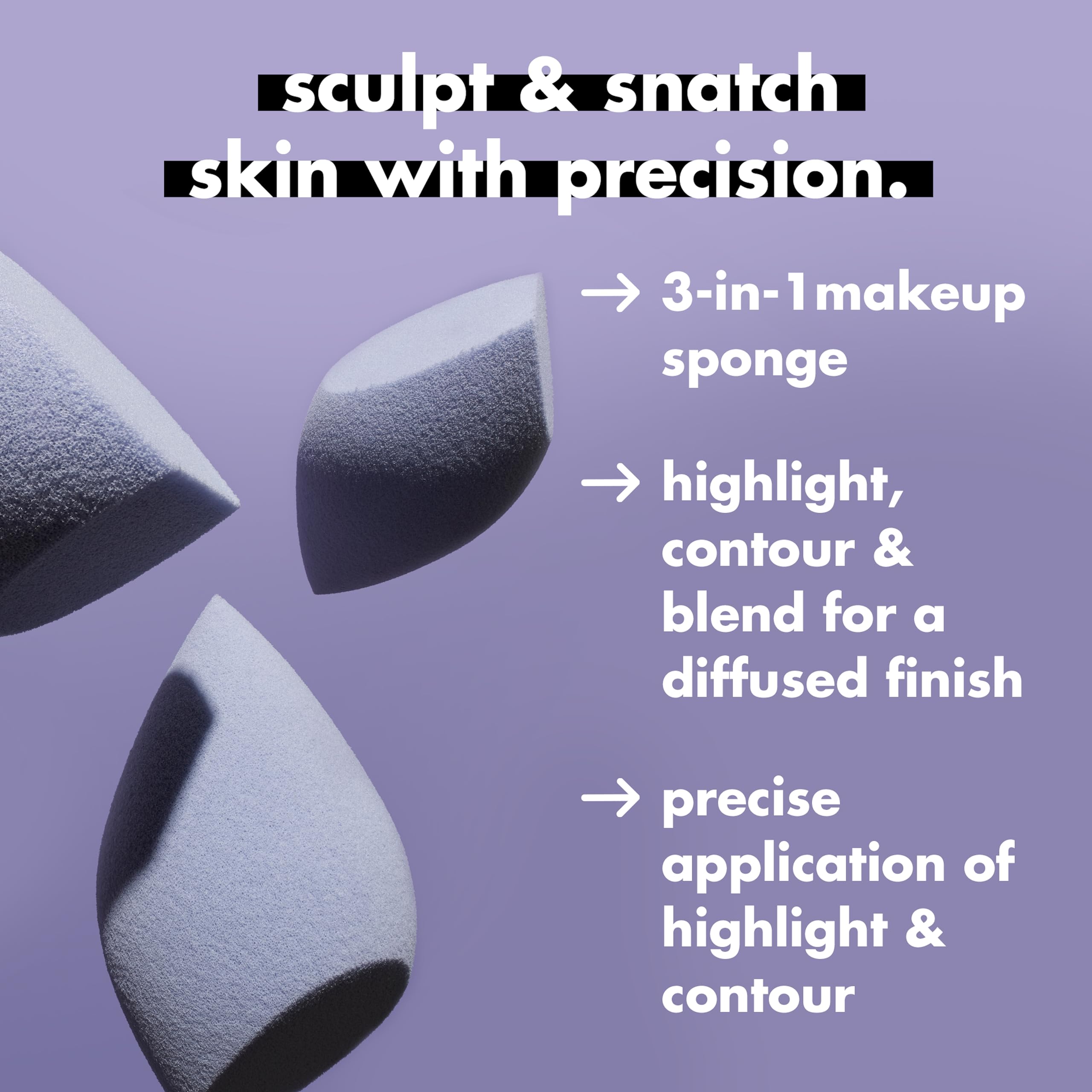 e.l.f. Precision Sculpting Sponge: 3-in-1 Tool for Contouring and Blending 3