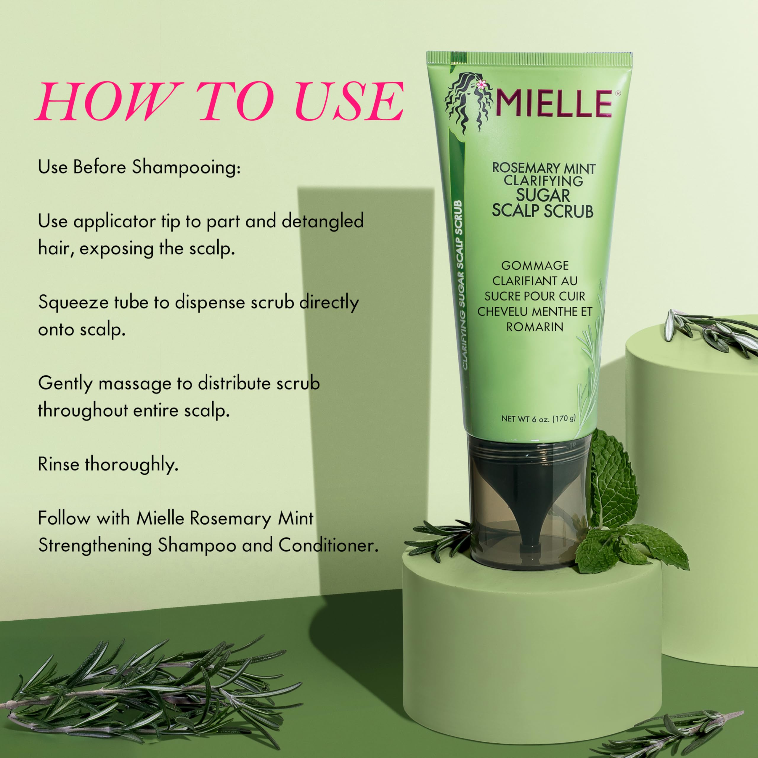 Mielle Rosemary & Mint Sugar Exfoliating Scalp Scrub for Build Up & Oil 4