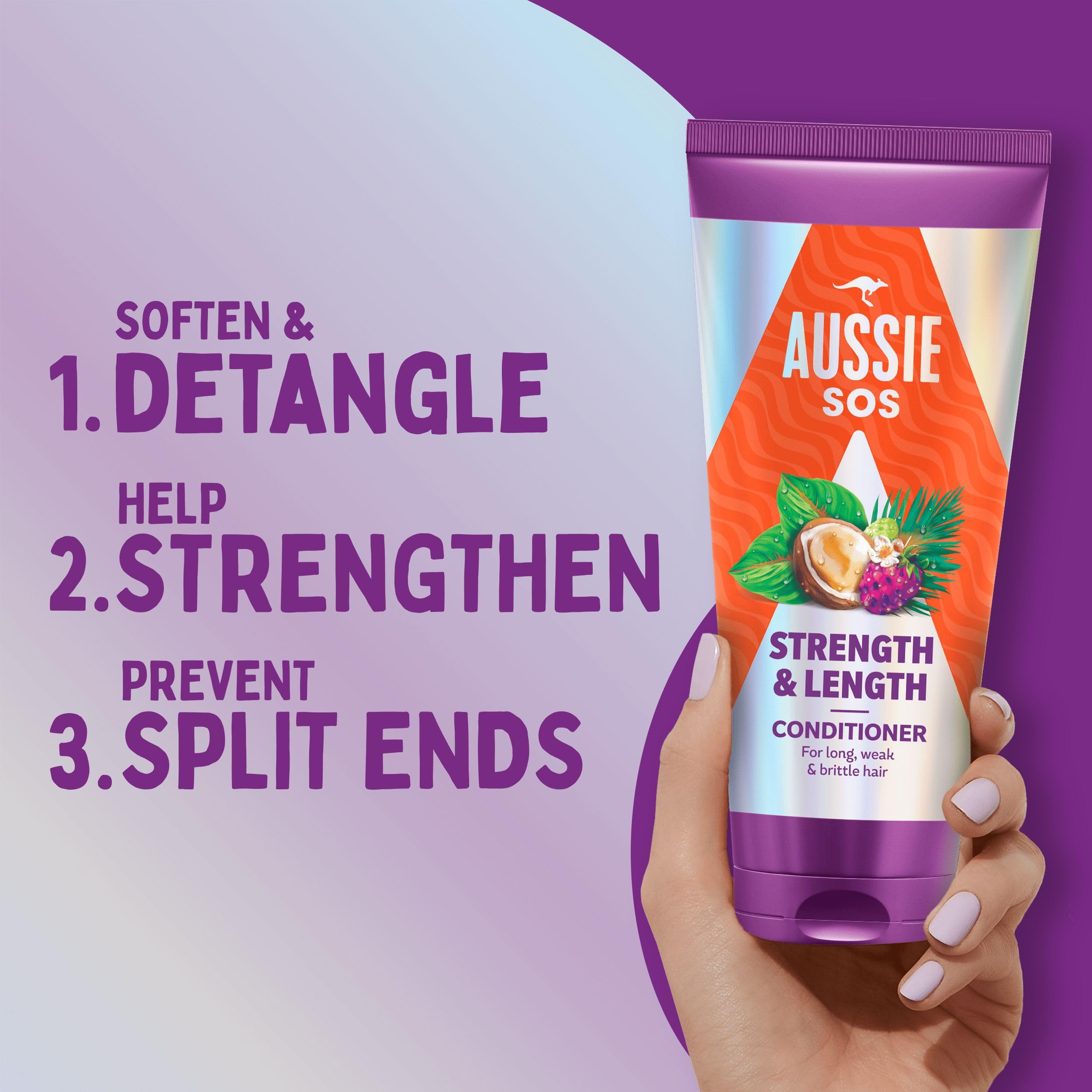 Aussie Strength & Length Shampoo, Conditioner & Super Serum Leave-In Treatment Set 8