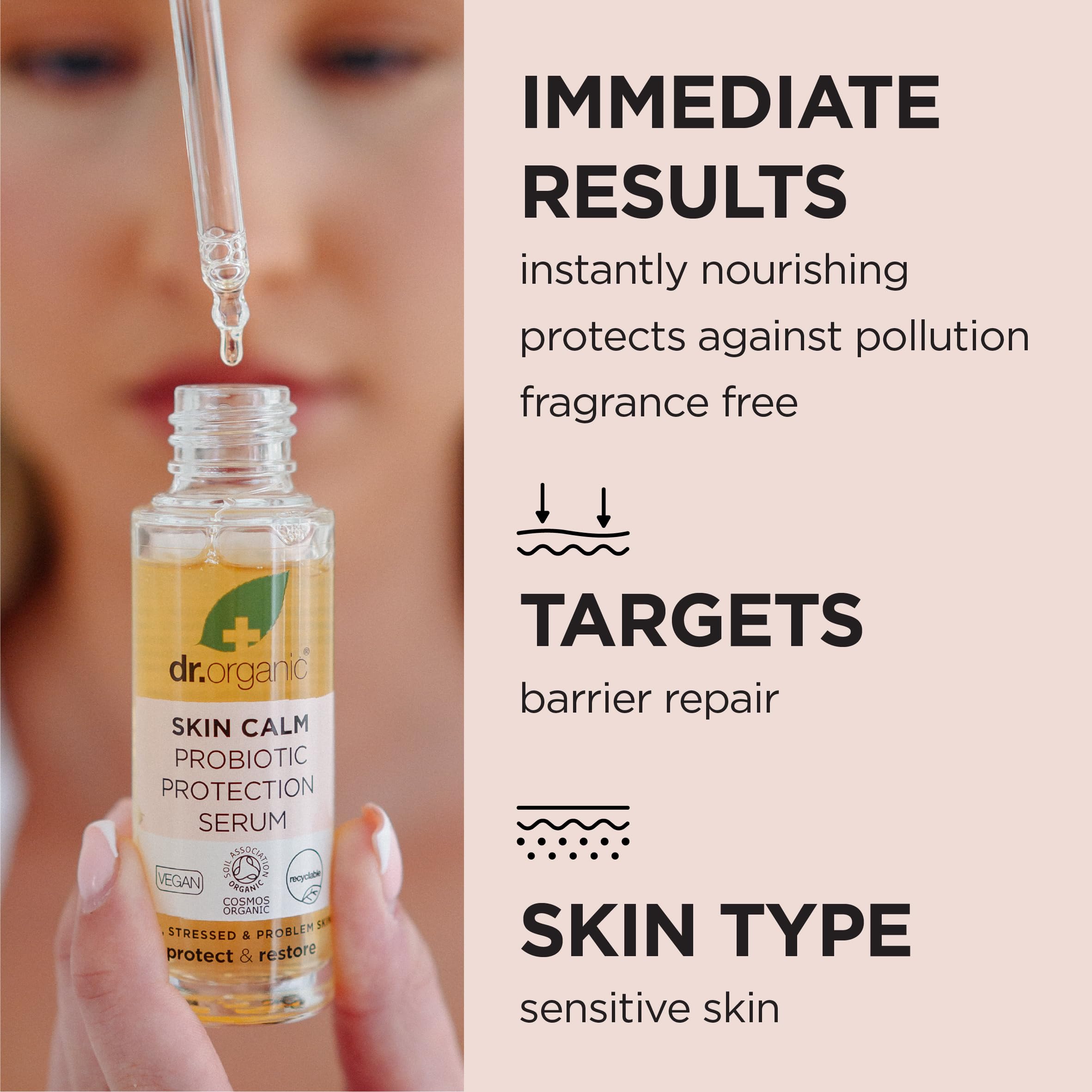 Dr Organic Skin Calm Probiotic Protection Serum for Dry, Sensitive & Problem Skin 4