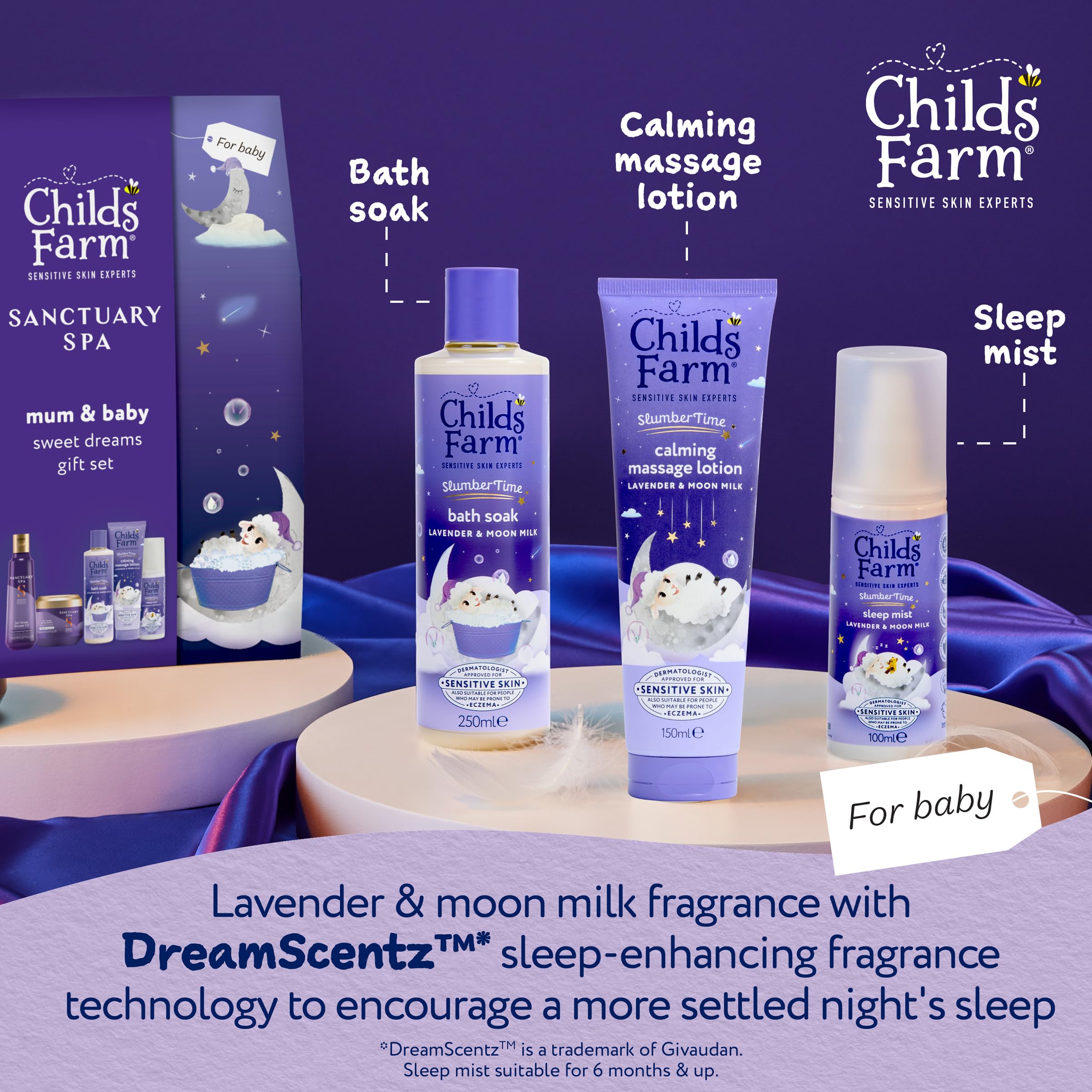 Childs Farm Sanctuary SPA Mutter &amp; Baby Süße Träume Geschenkset 6