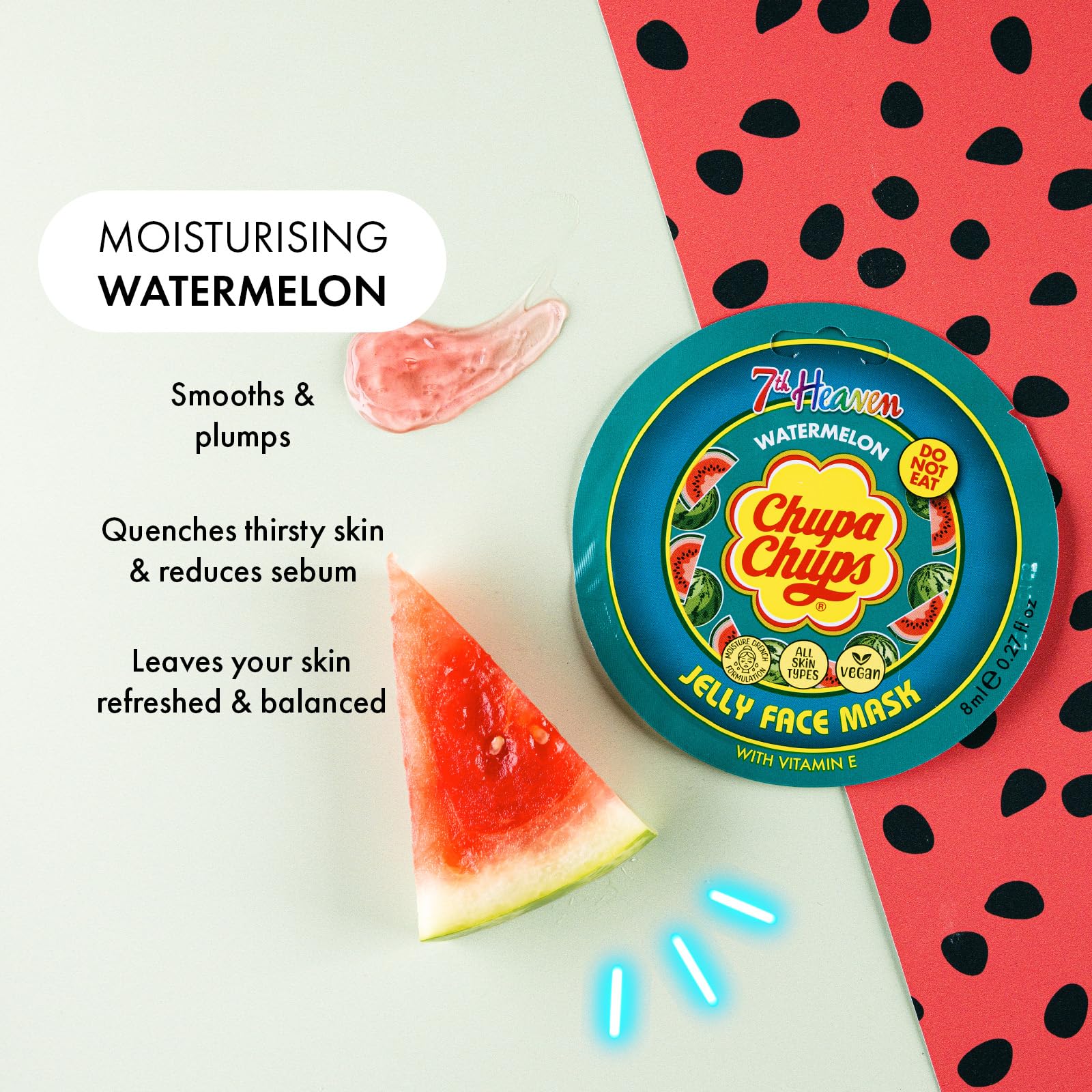 7th Heaven x Chupa Chups Watermelon Jelly Face Mask with Vitamin E - Vegan Skincare 4