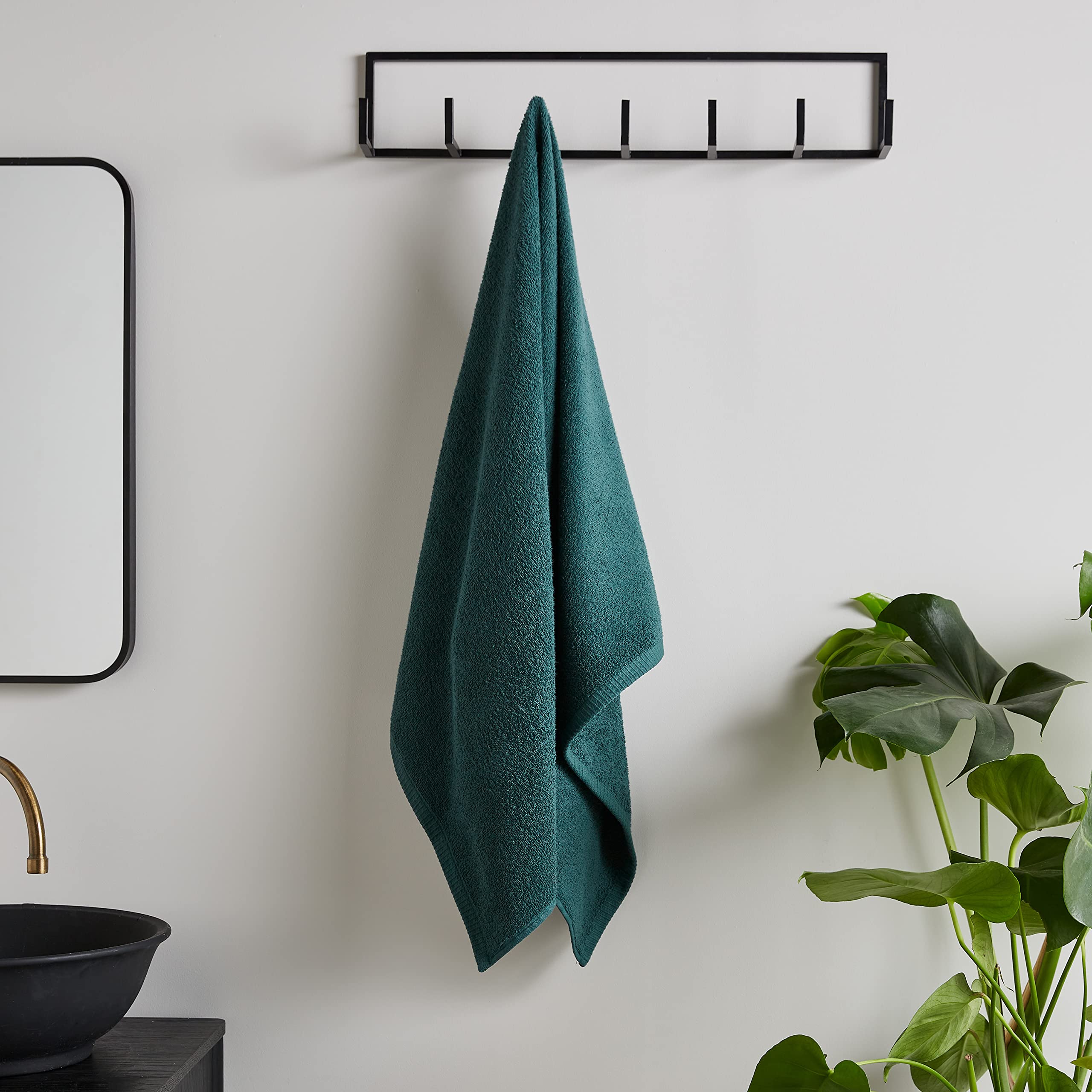 Catherine Lansfield Quick Dry 400gsm Cotton Hand Towel, Forest Green, 50x85 cm
