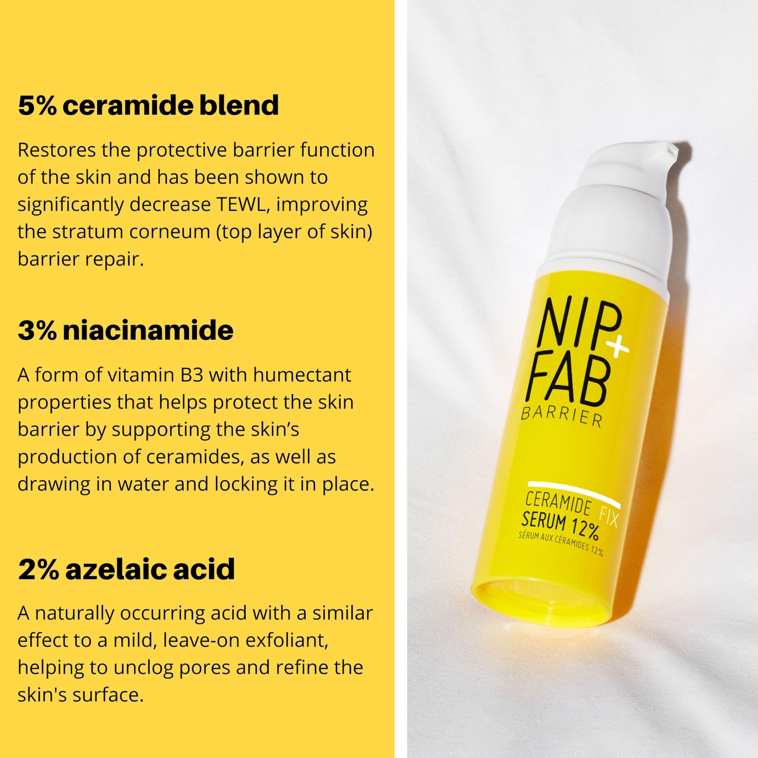 Nip+Fab Ceramide Fix Serum with 12% Complex, Squalane, and Azelaic Acid 50 ml 5