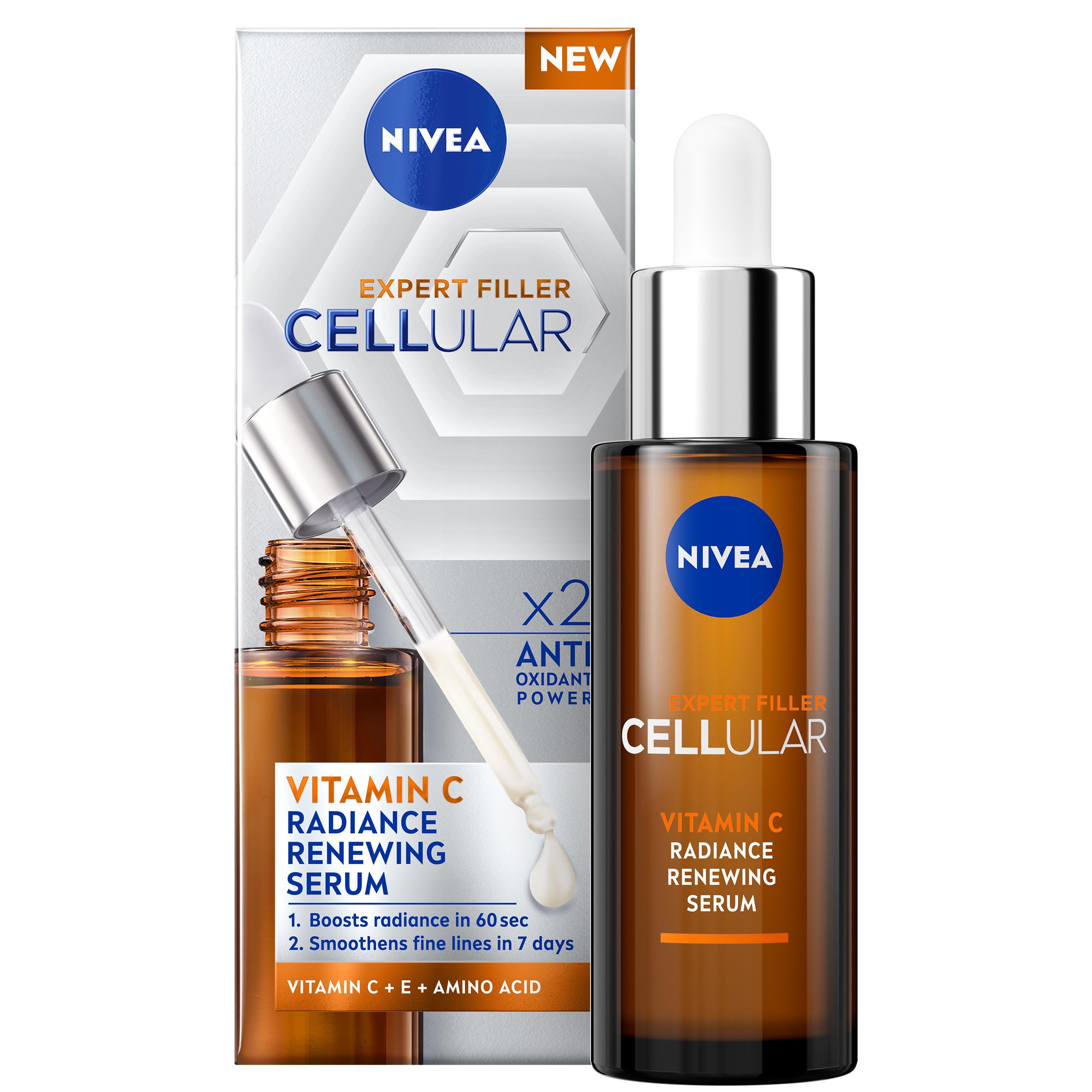 NIVEA Cellular Expert Filler Vitamin C Radiance Renewing Serum (30ml) for Anti-Aging