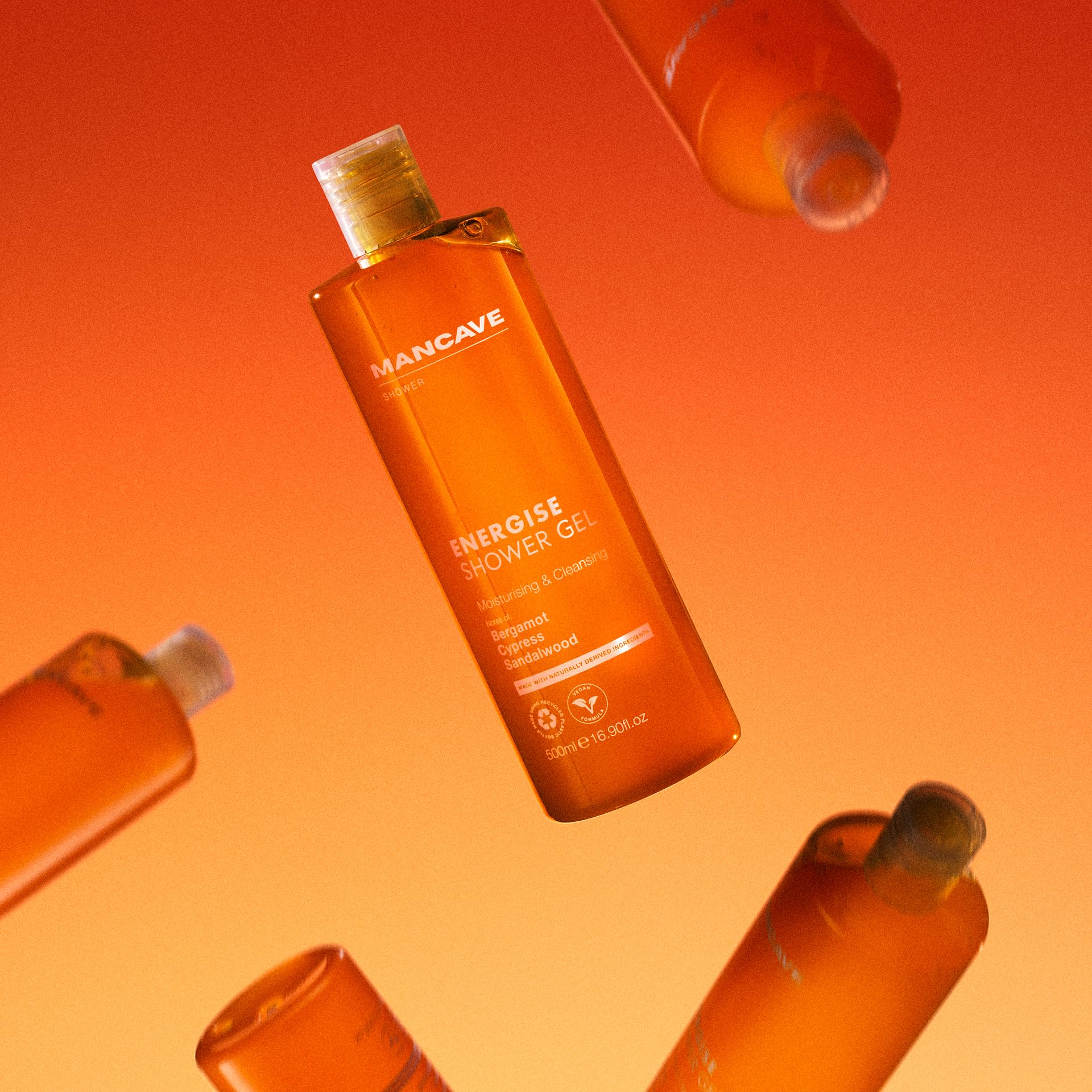 ManCave Energise Shower Gel for Men with Bergamot, Musk, and Sandalwood