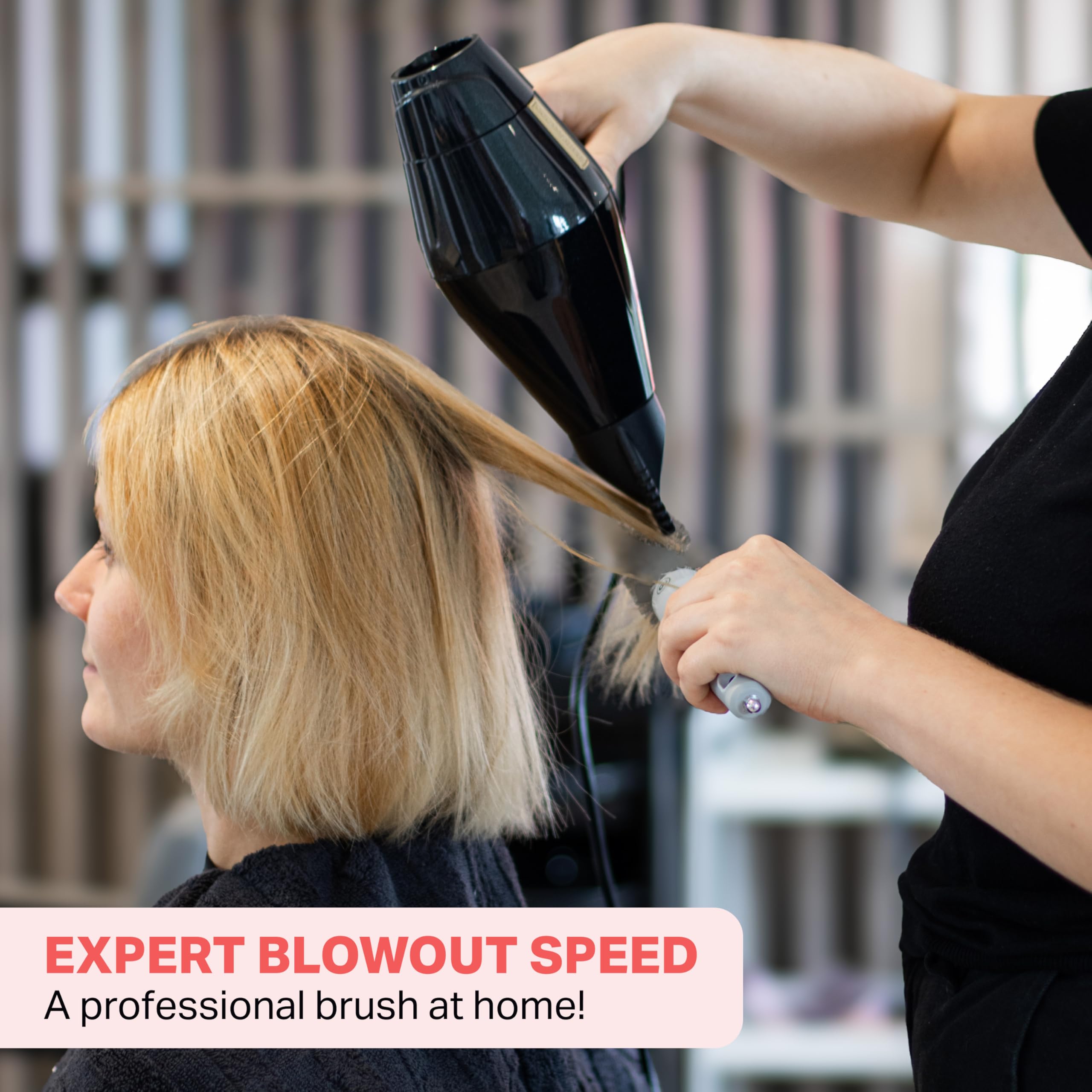 Olivia Garden Expert Blowout Speed Ceramic Coated Round Brush - White & Grey - Extra Long Barrel 6