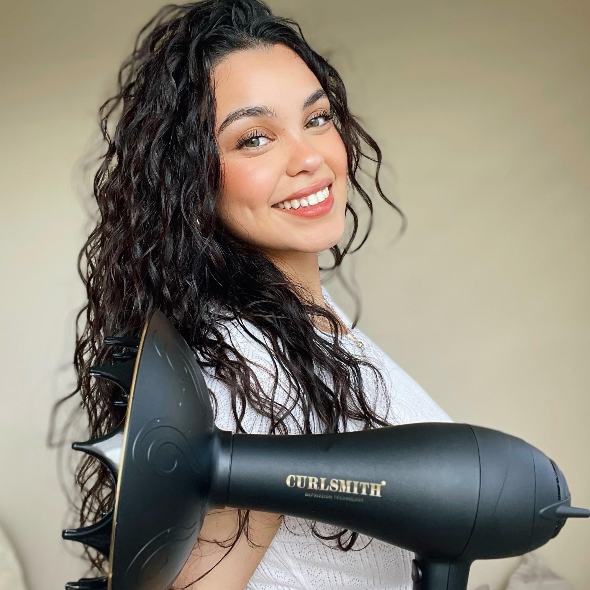 CURLSMITH Defrizzion Hair Dryer with Extra Large 8" Diffuser for Curly Hair