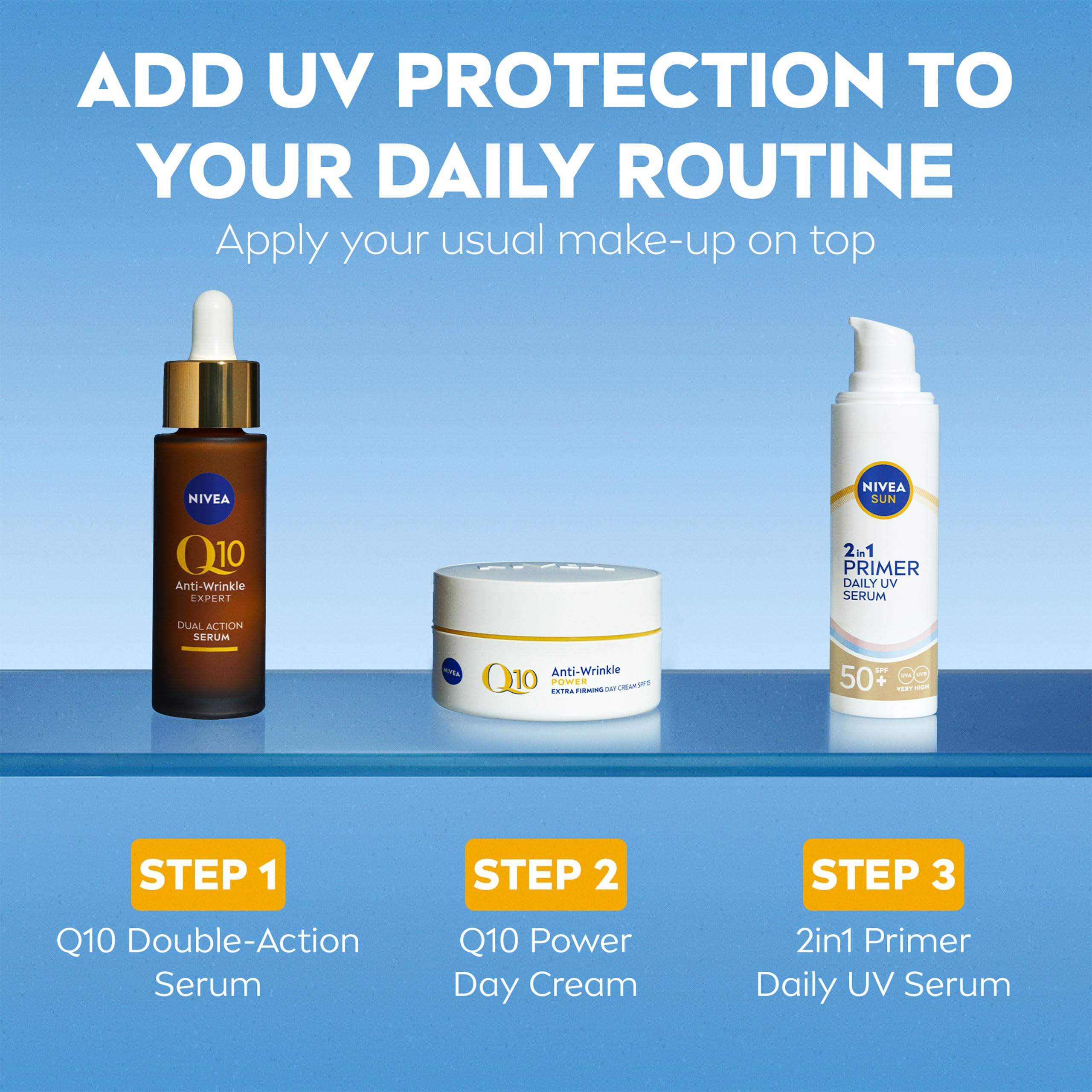 NIVEA SUN UV 2in1 Primer Daily UV Serum SPF50+ (30ml) - Fragrance-Free Sunscreen 7