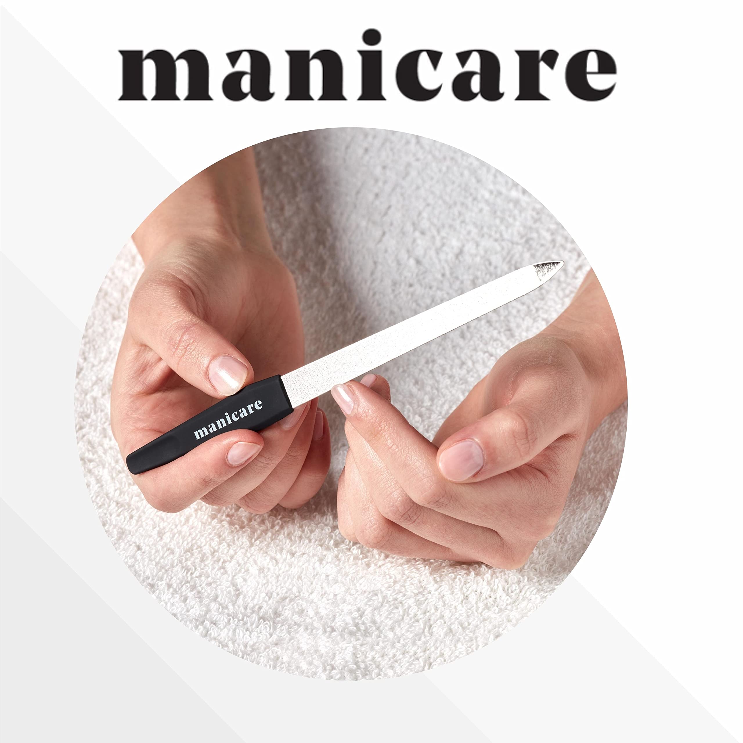 Manicare 3 Pack Strong Glass Nail Files for Natural & Artificial Nail Shaping 6