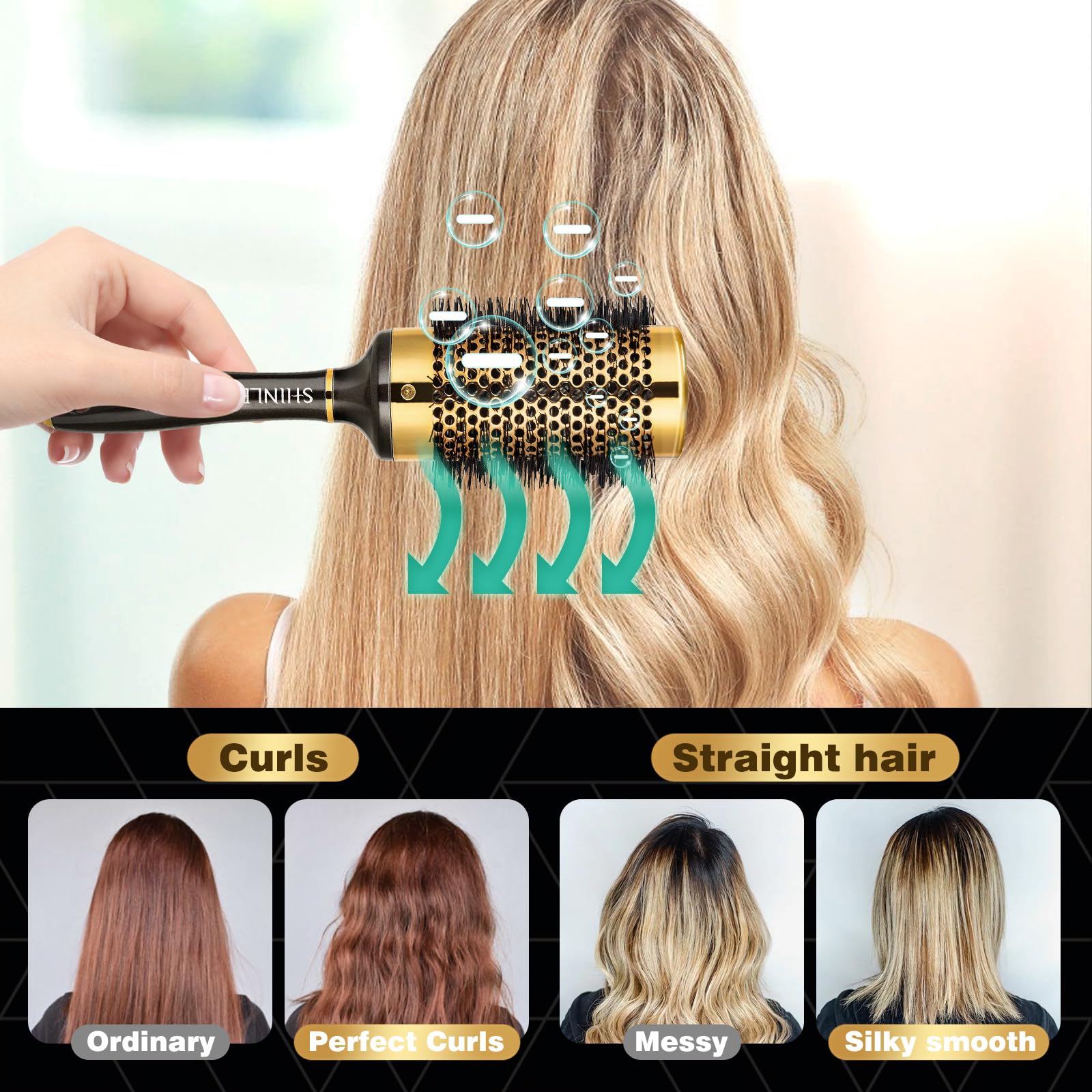 SHINLEA 53MM Round Hair Brush for Blow Drying, Volumizing, and Creating Big Waves 5