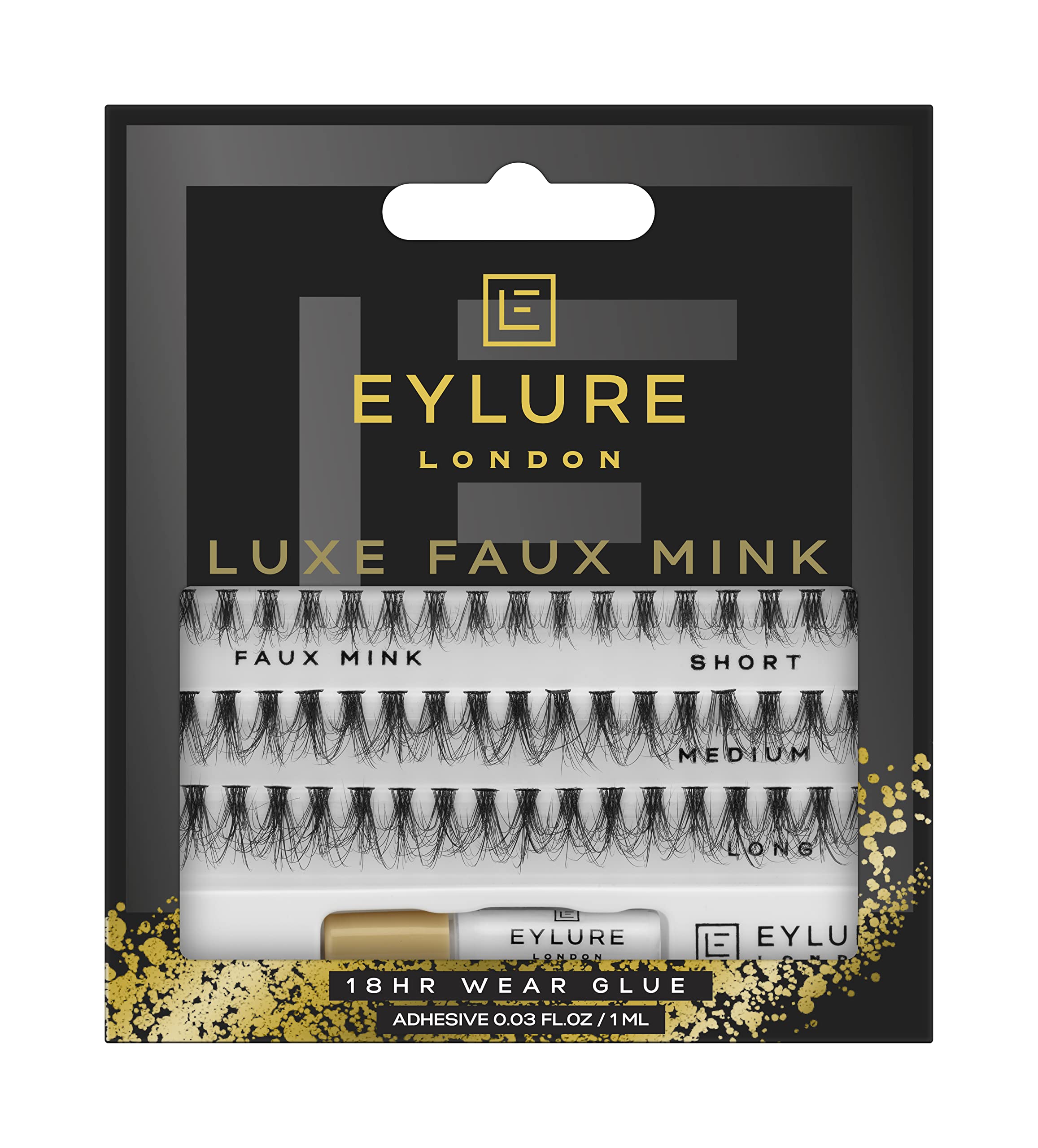 Eylure Luxe Faux Mink Individual Lashes Black - Short, Medium & Long Flares