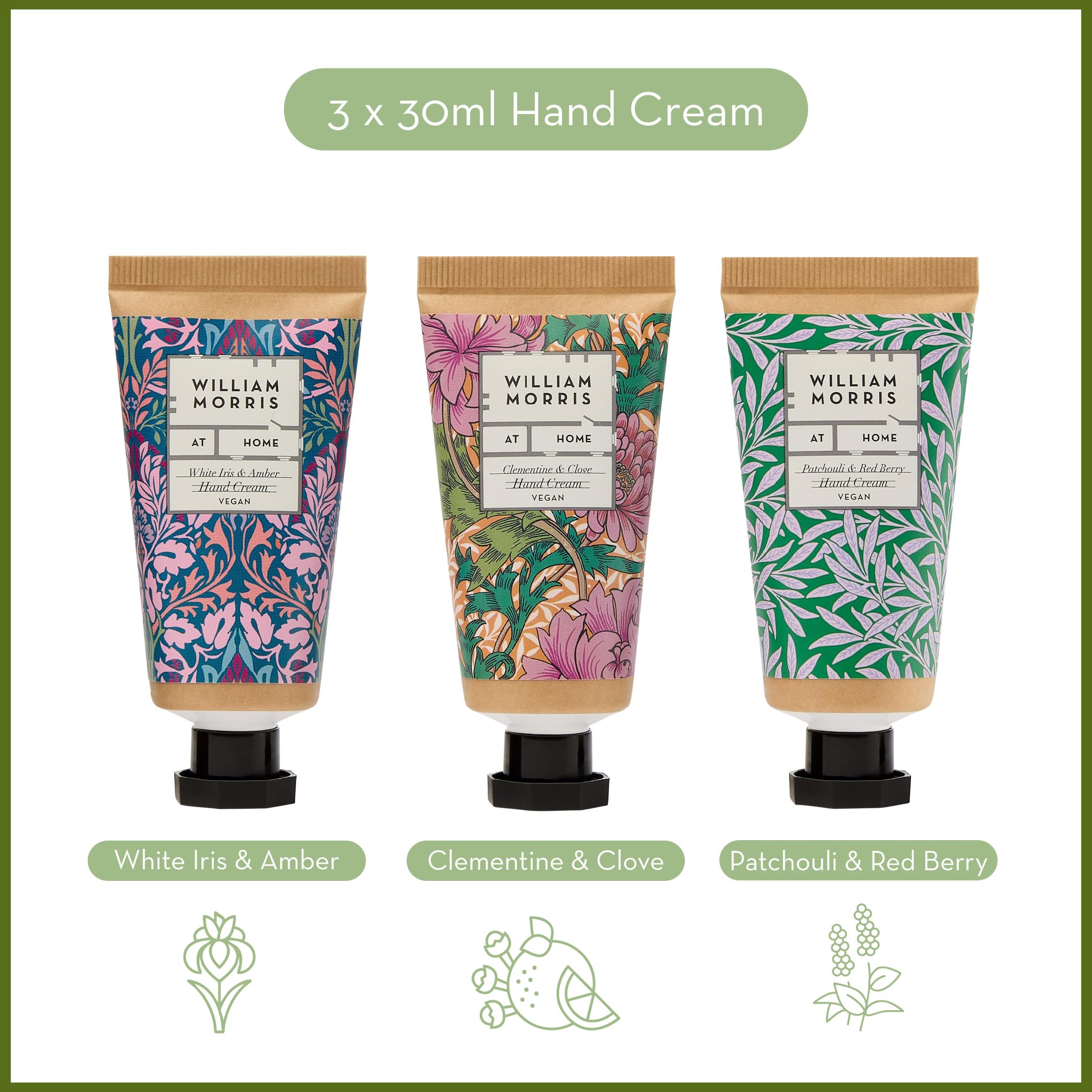 WILLIAM MORRIS AT HOME Hand Cream & Soap Gift Set with Velvet Pouch 4