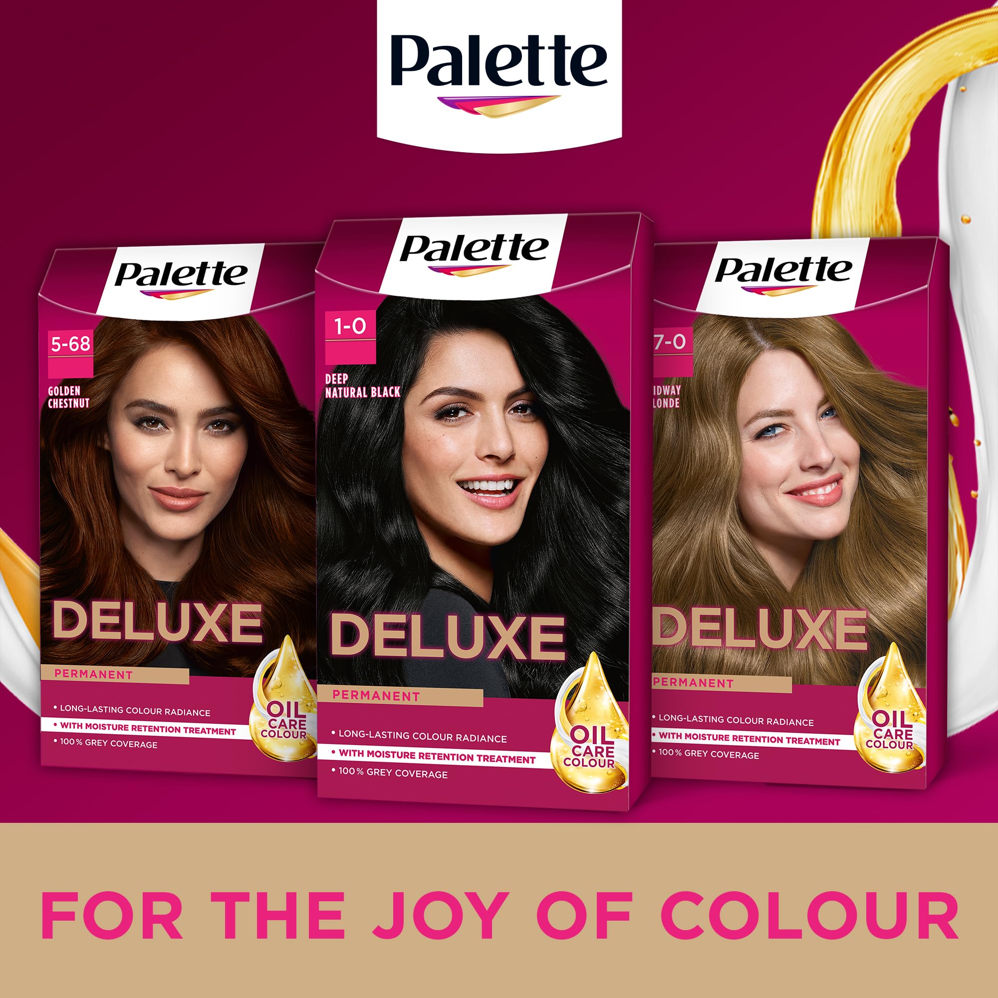 Palette Deluxe Creme Colouration 1-0 Deep Natural Black Permanent Hair Dye with Moisture Retention Treatment 8
