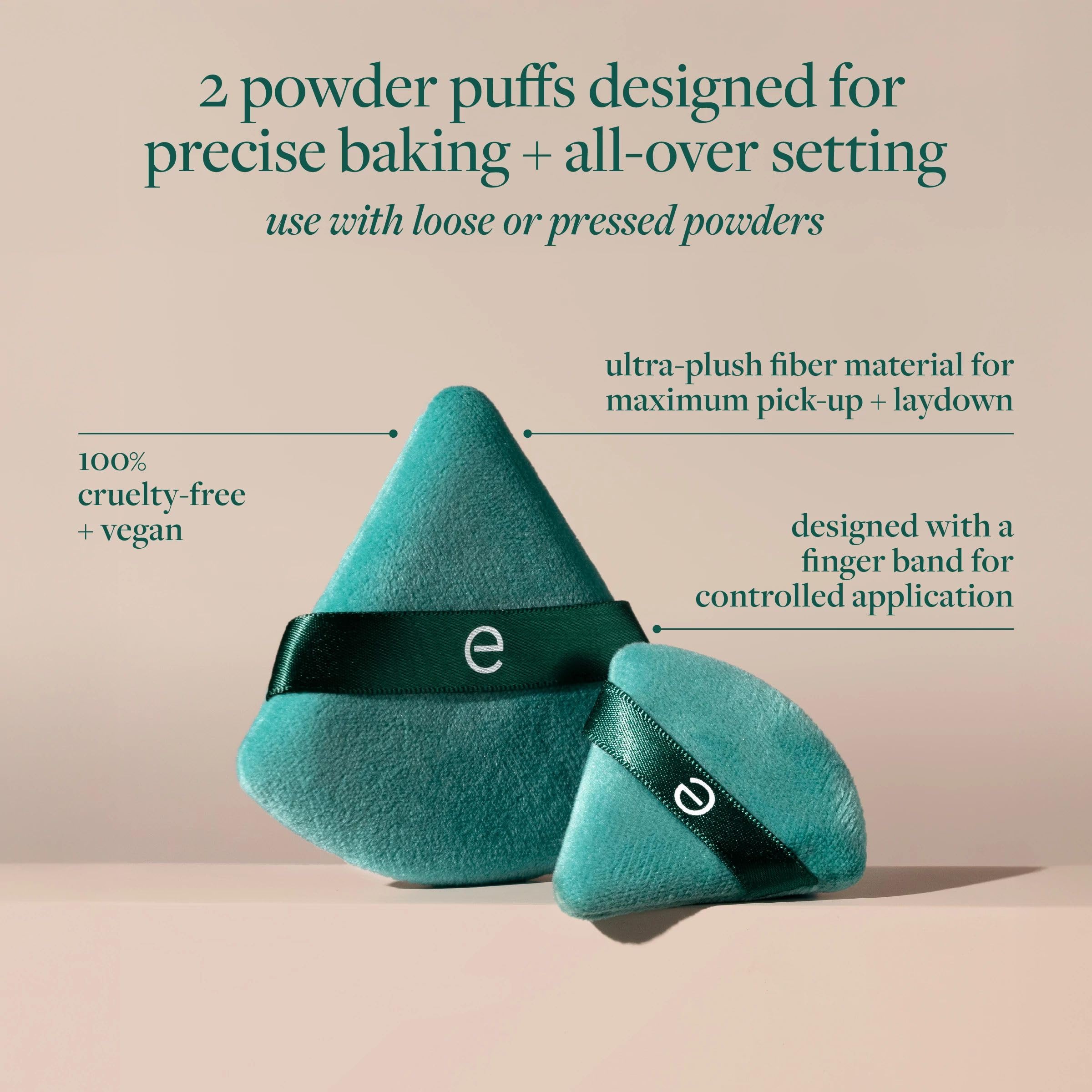 EcoTools Powder Puff Duo: Large & Mini Makeup Puffs for Setting and Baking 3