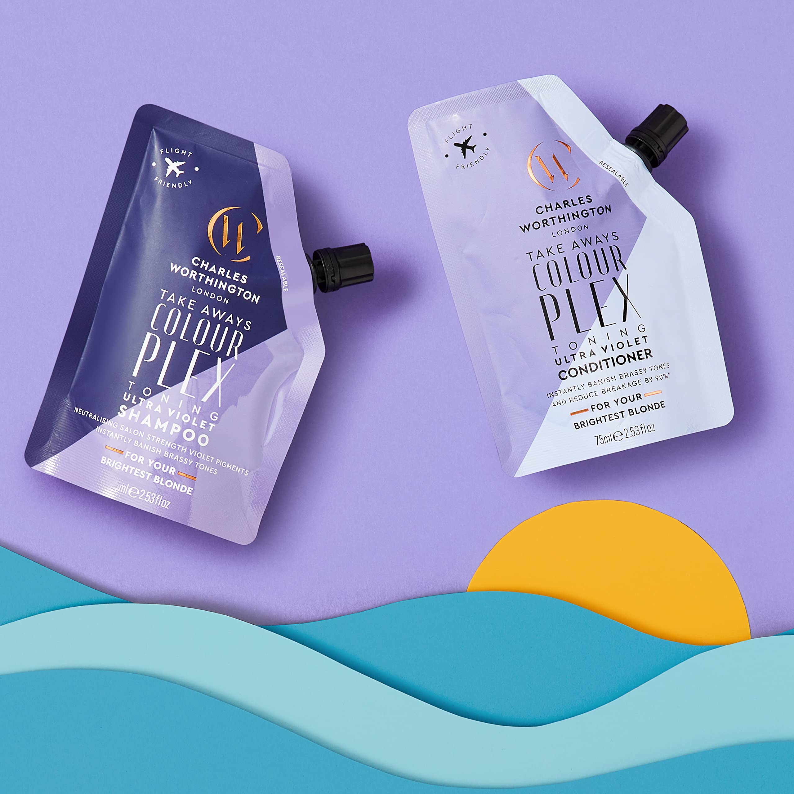 Charles Worthington ColourPlex Toning Violet Conditioner Takeway for Blonde Hair 4