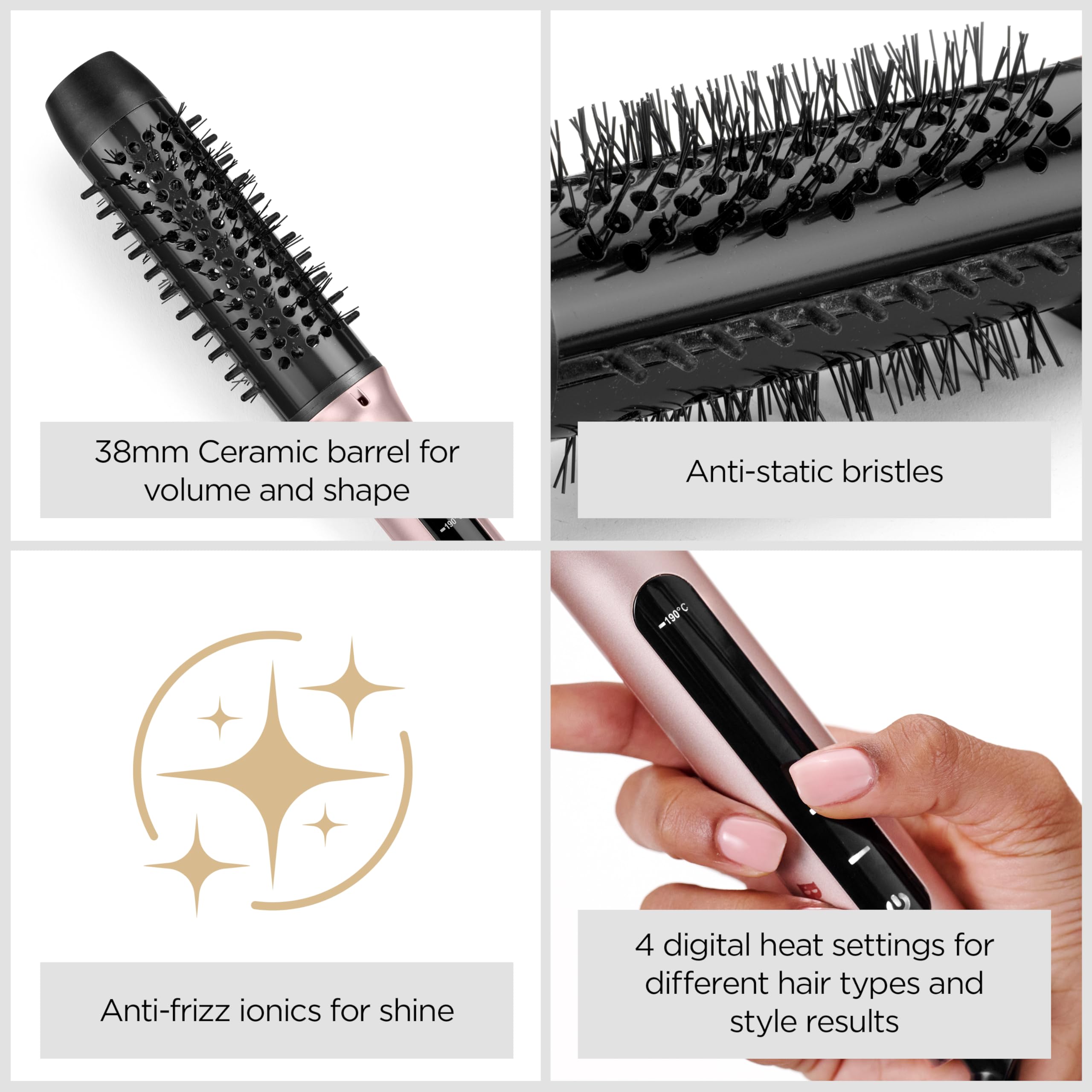 BaByliss Volume Boost Thermal Hot Brush with 38mm Ceramic Barrel and Ionic Technology