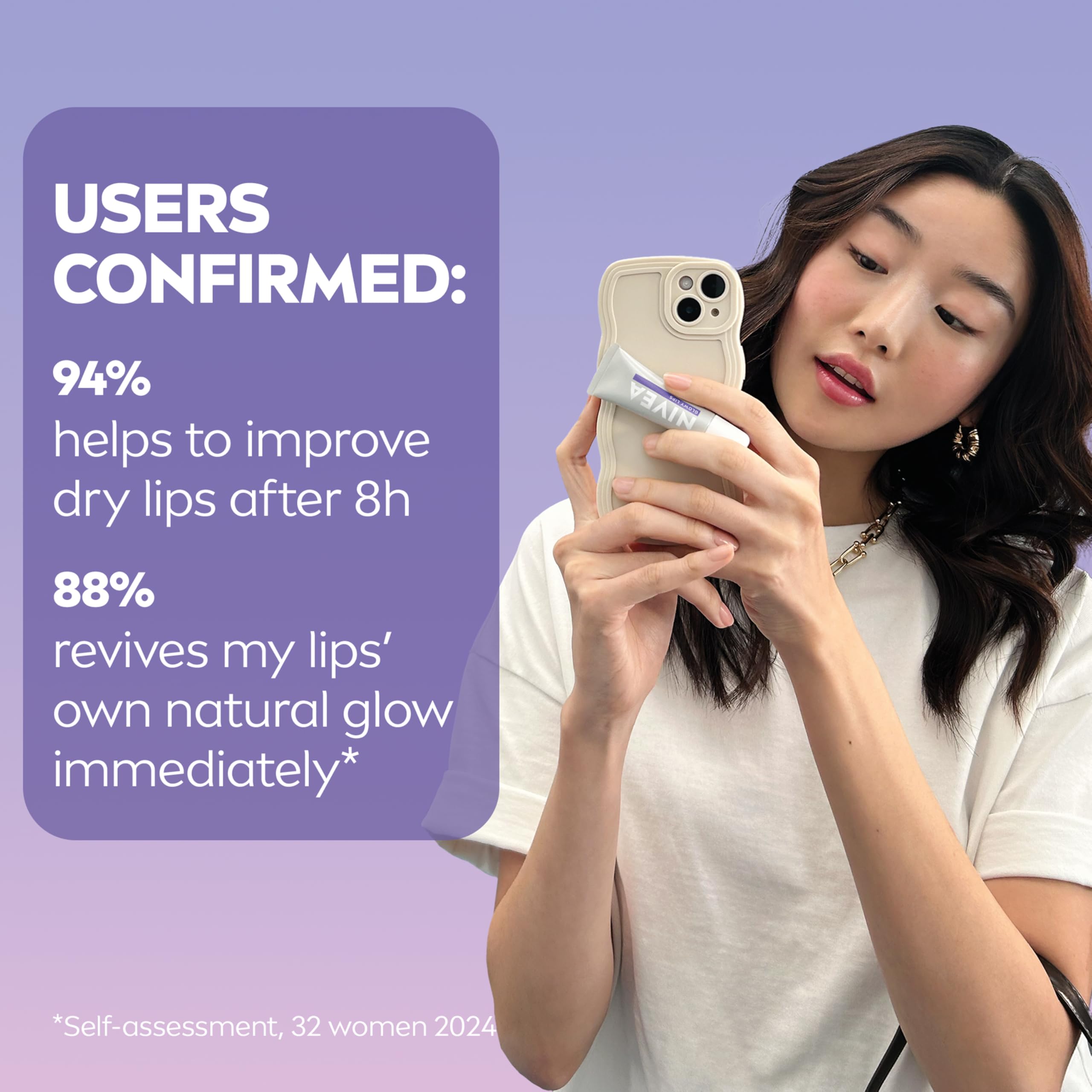 NIVEA Lip Hyaluron Glowy Lips Tube Original (10ml) - Hydrating Balm with SPF 30 4