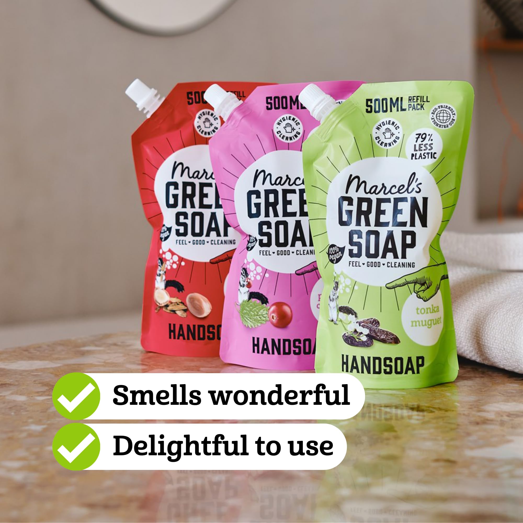 Marcel's Green Soap Hand Soap Refill Tonka & Muguet - 500ml Sustainable Pouch 4