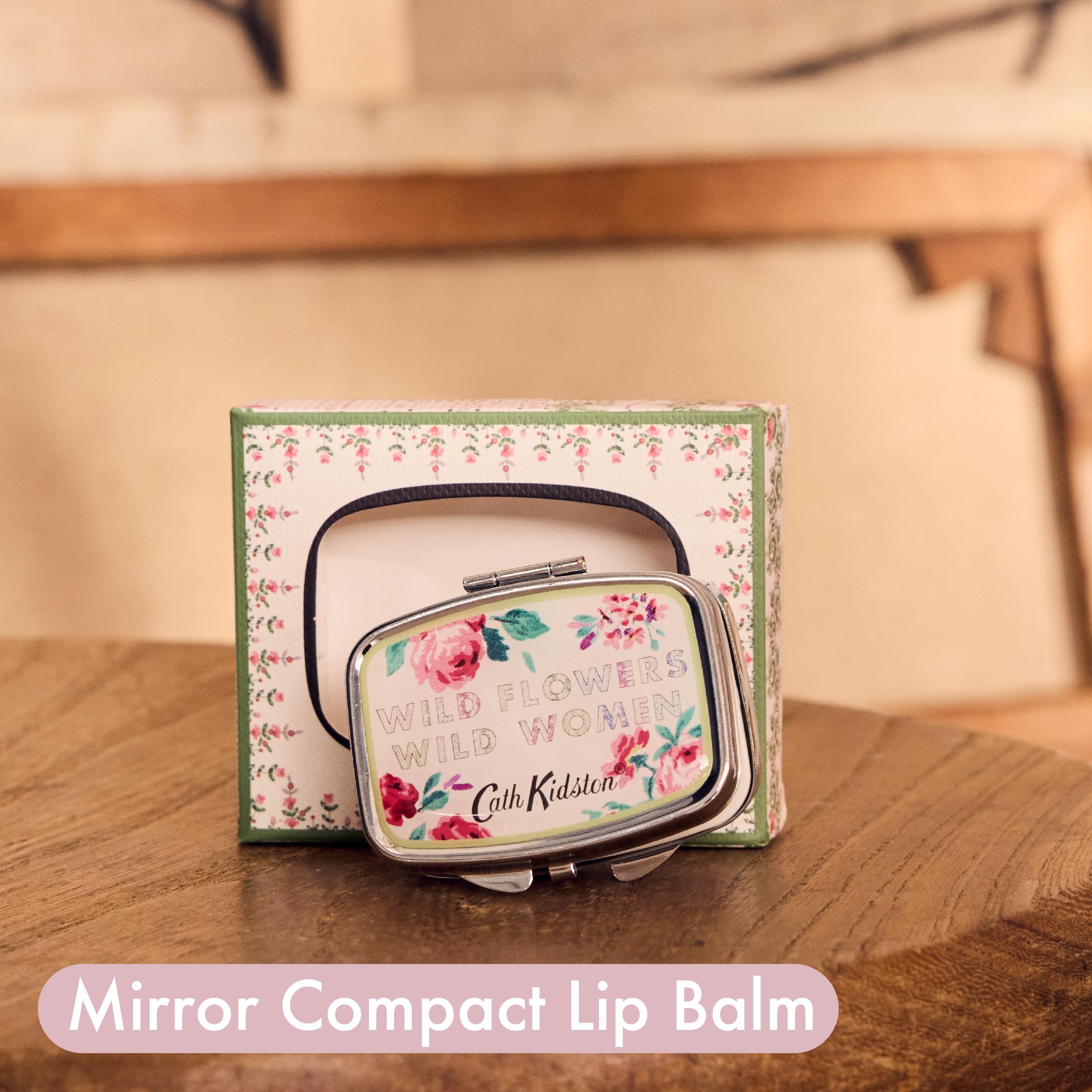 Cath Kidston Collectable Lip Balm Compact with Mirror, Shea Butter & Coconut Oil