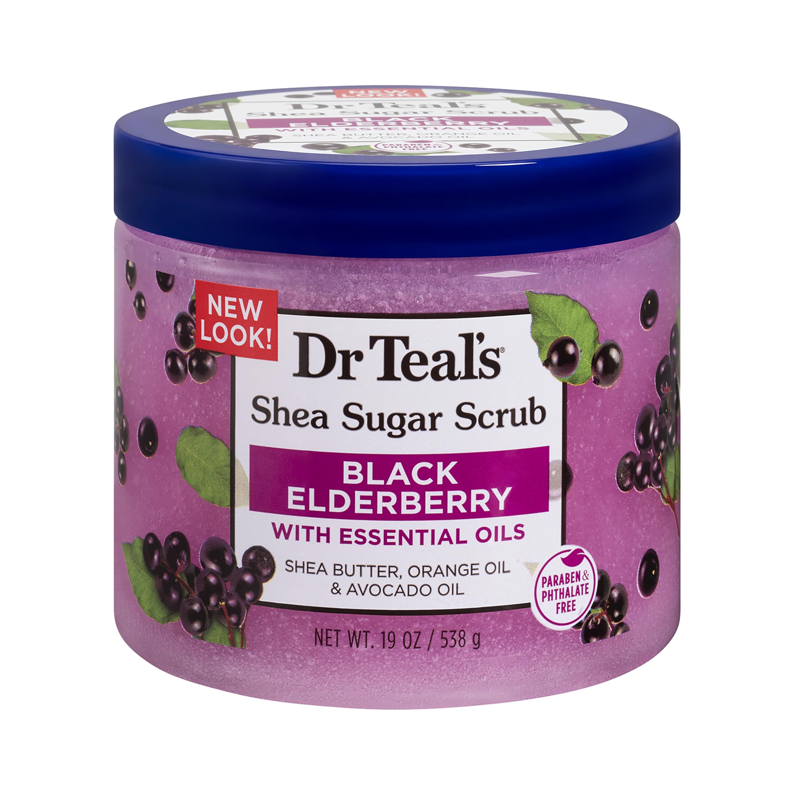 Dr Teal's Black Elderberry Body Sugar Scrub with Essential Oils, 538g