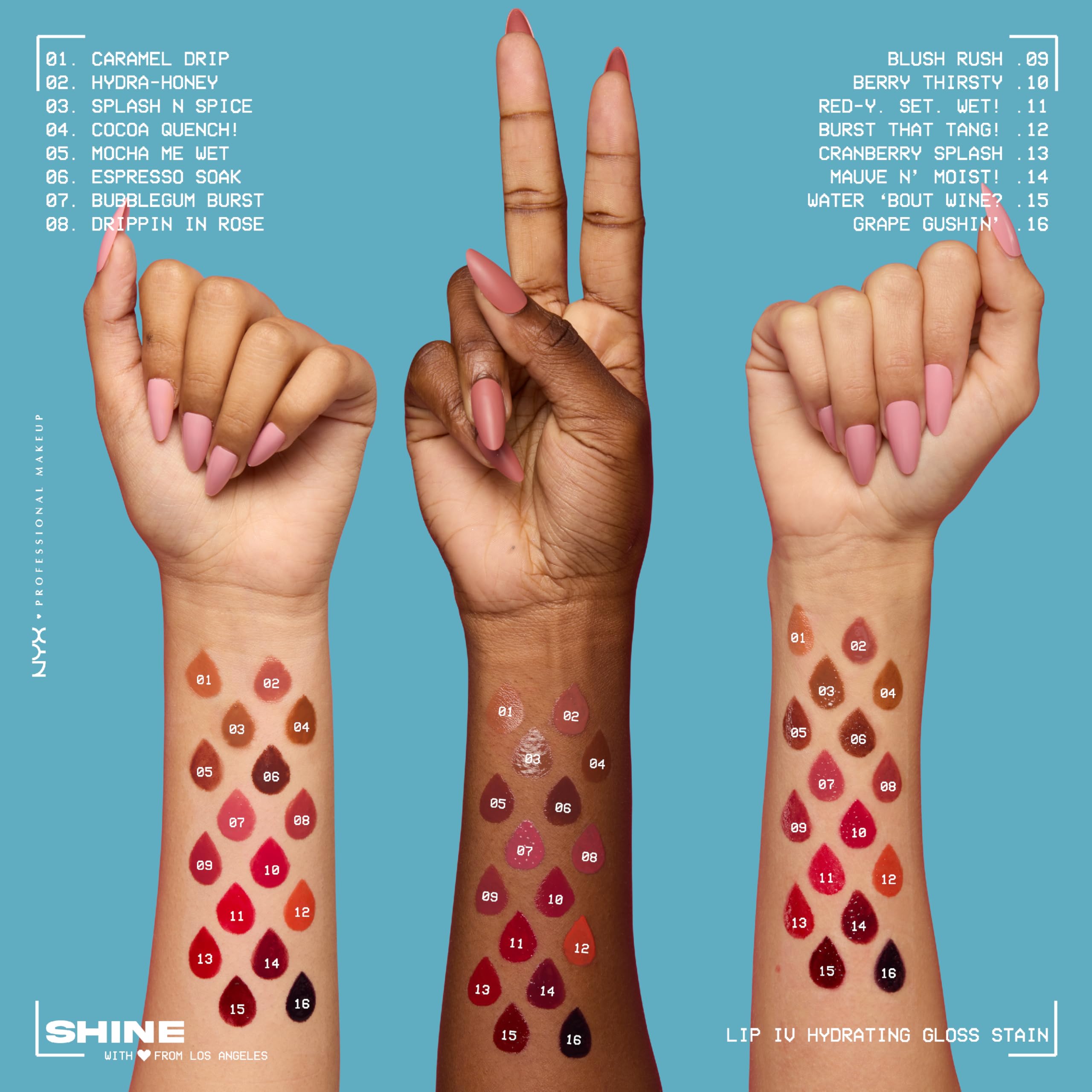 NYX Professional Makeup Lip IV Hydrating Gloss Stain - Red-y.Set.Wet! - 12 Hour Hydration 7